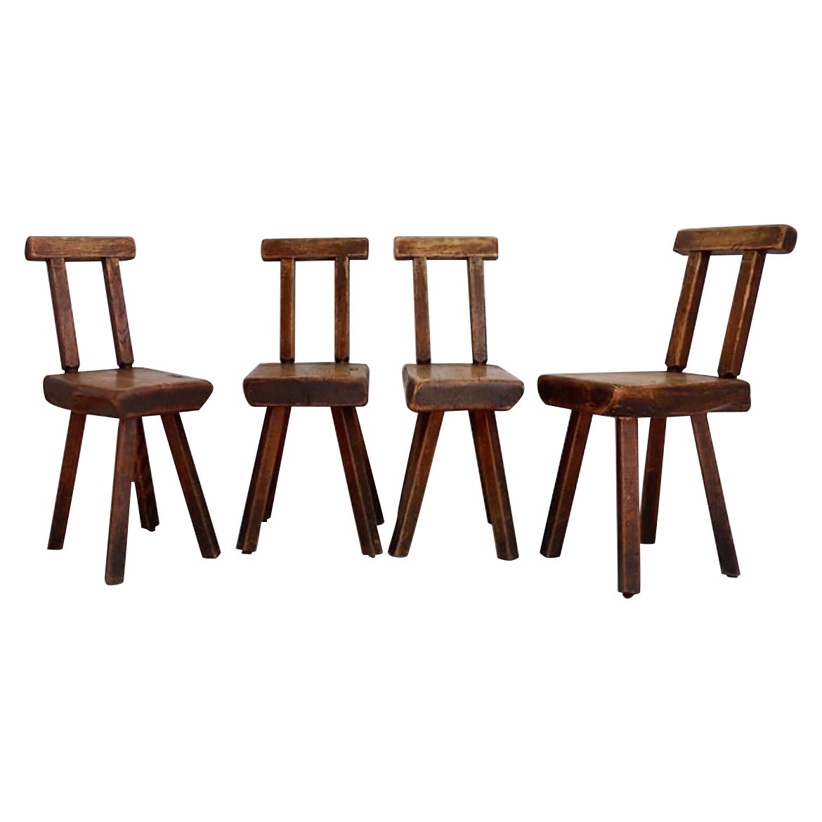 Chaises brutalistes, Belgique, années 1960, lot de 4