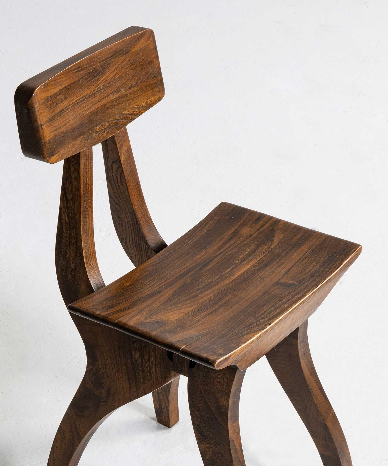 Brutalist chairs England circa 1940

Hardwood chairs with unique form and construction.