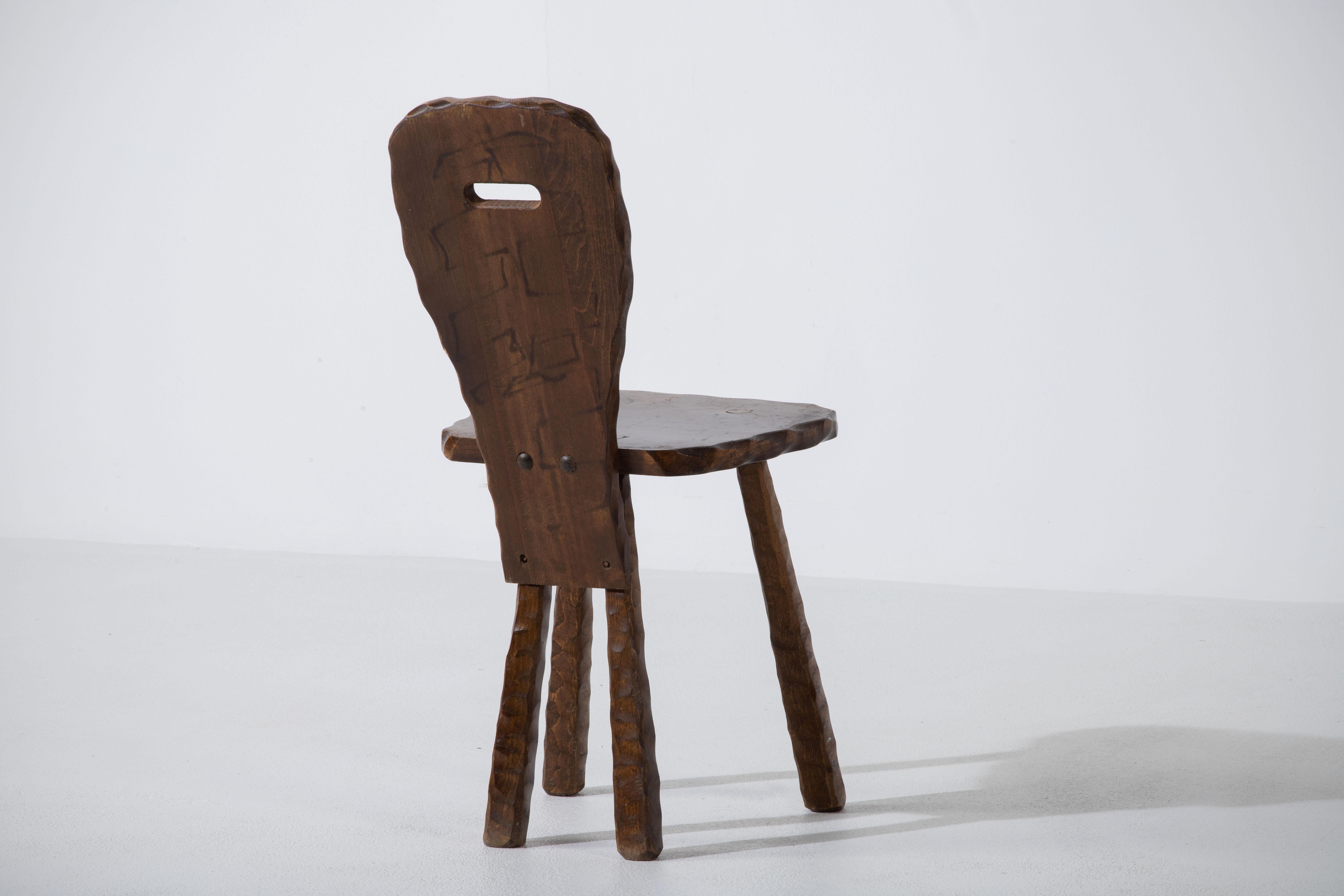 Brutalist Chair, France, 1940 For Sale 3