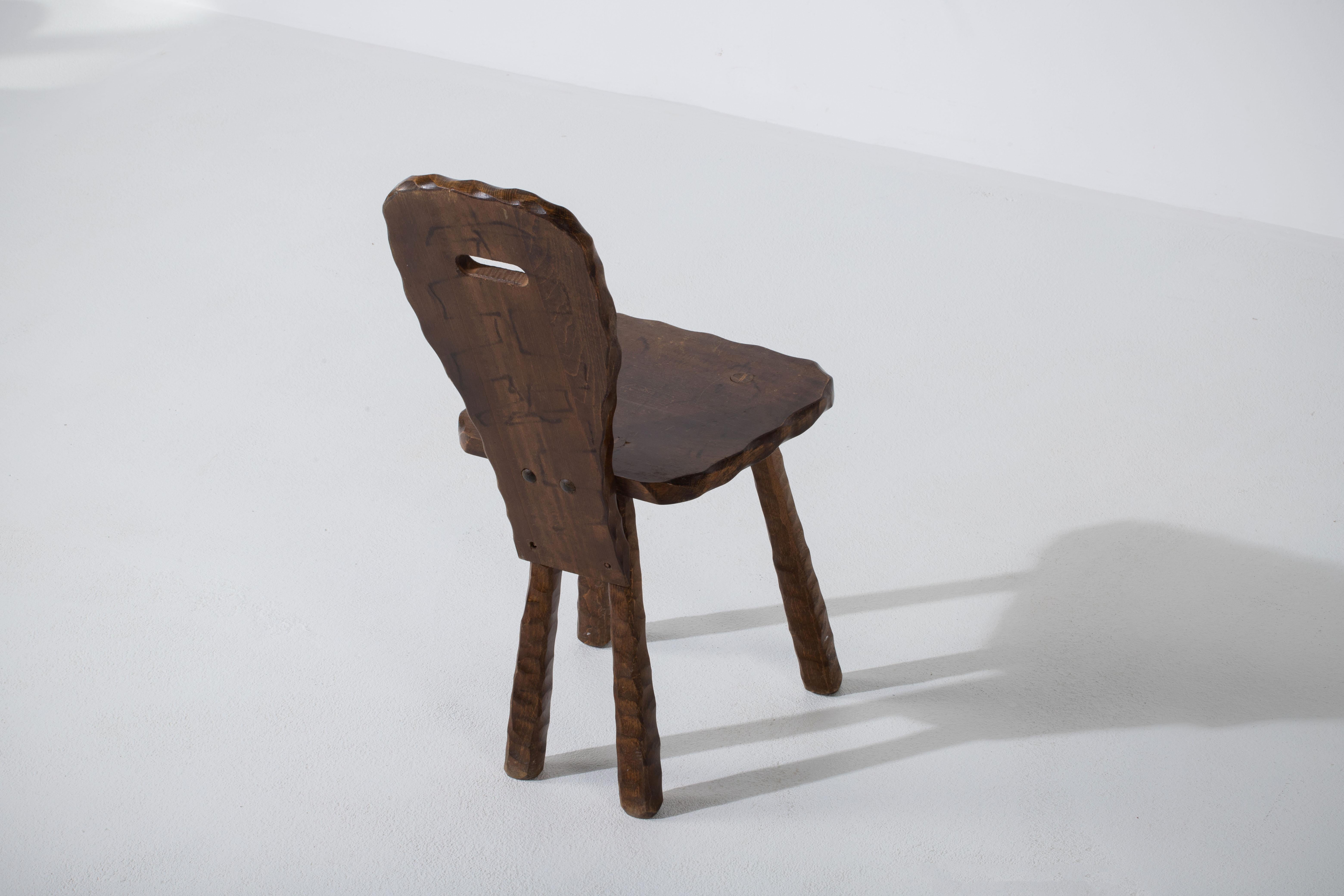 Brutalist Chair, France, 1940 For Sale 4