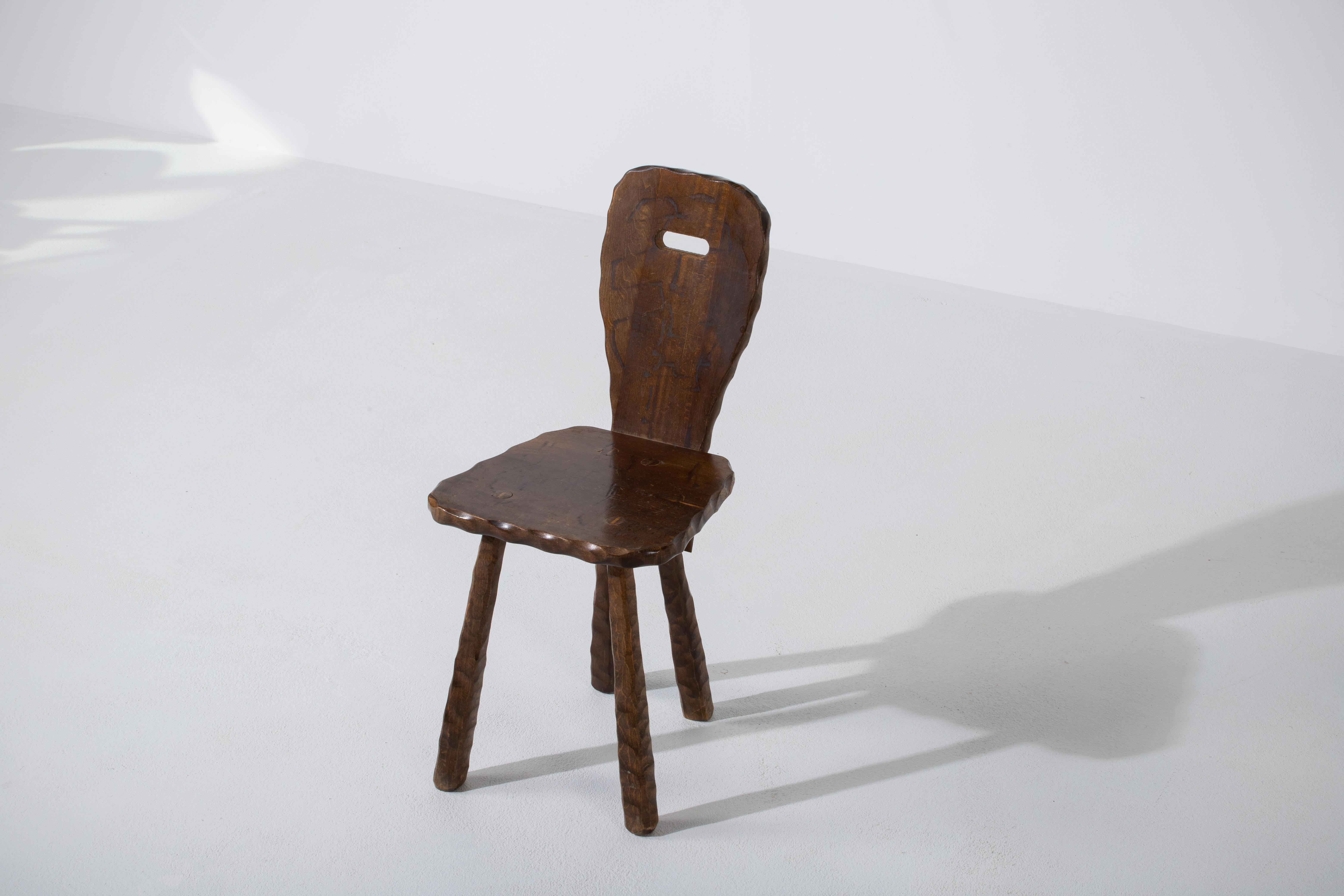 Brutalist Chair, France, 1940 For Sale 6