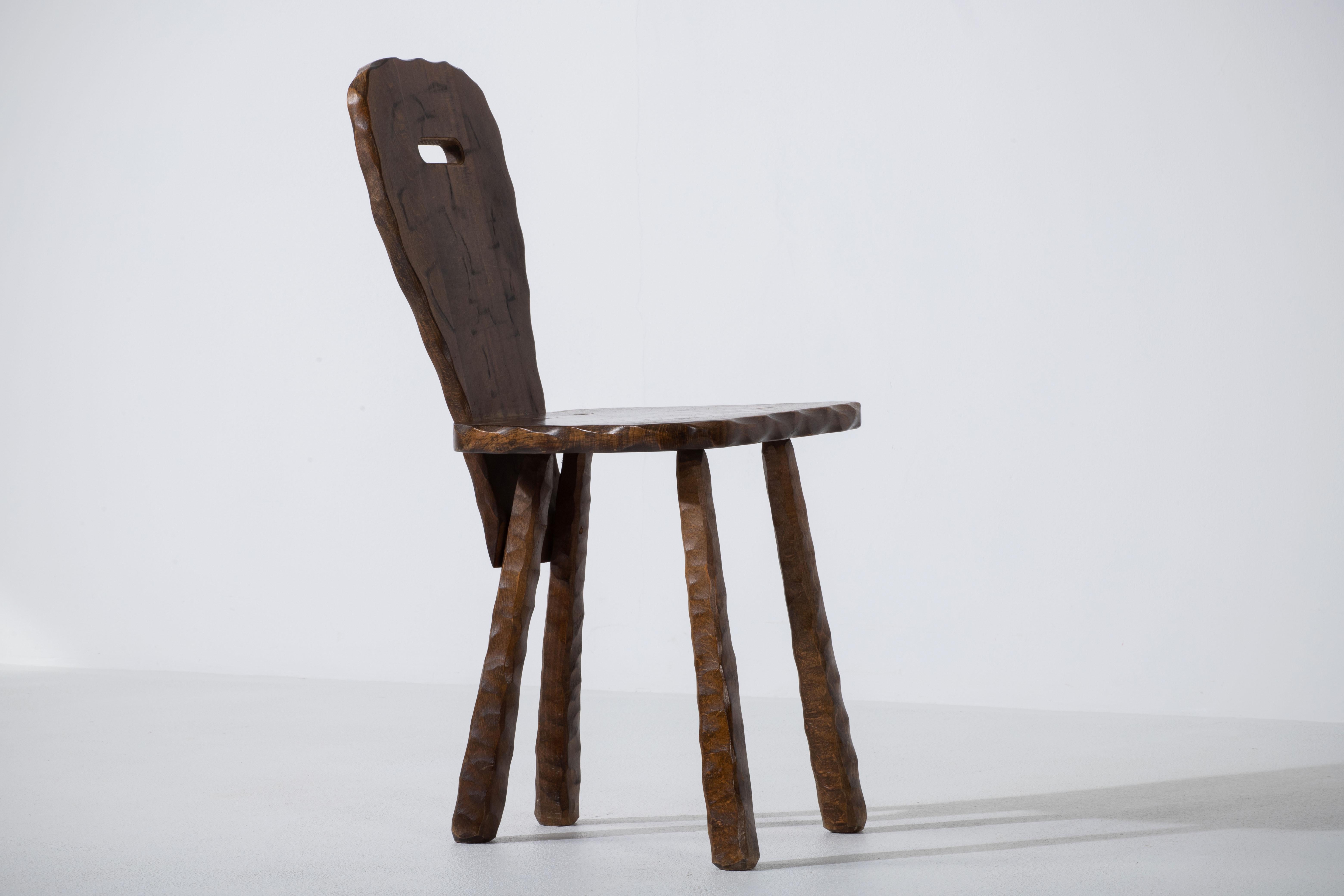 Arts and Crafts Brutalist Chair, France, 1940 For Sale