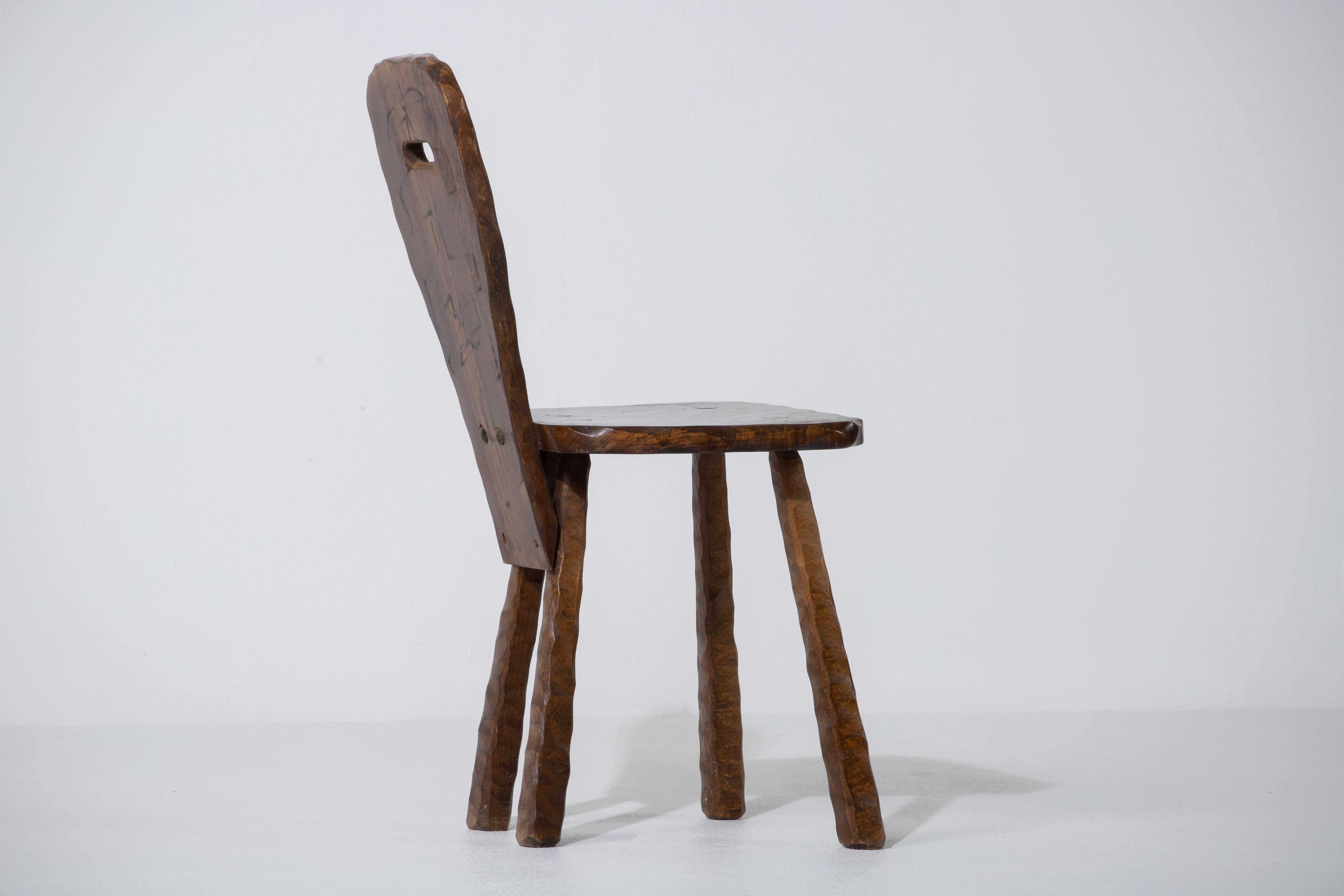 French Brutalist Chair, France, 1940 For Sale