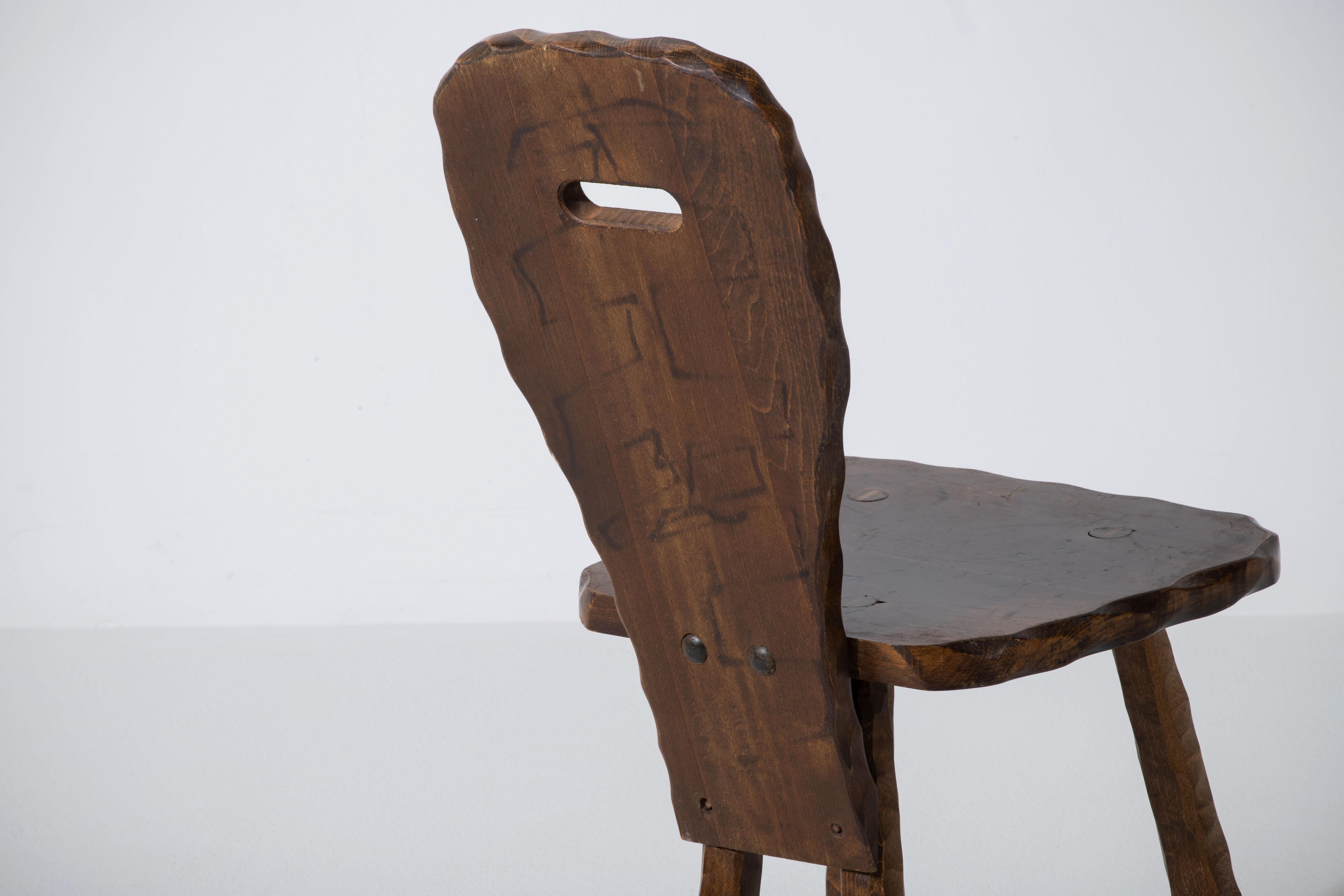 Mid-20th Century Brutalist Chair, France, 1940 For Sale