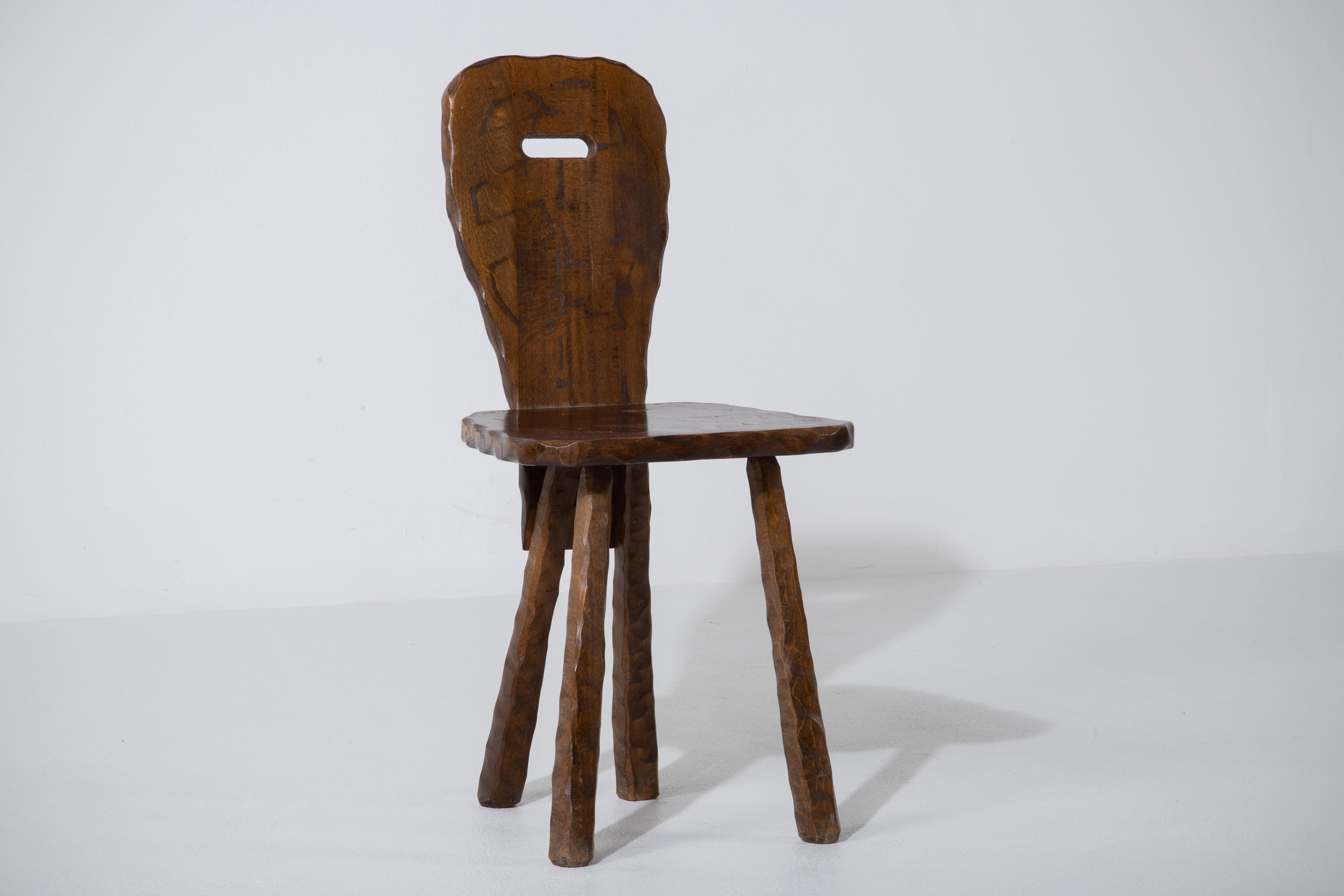 Brutalist Chair, France, 1940 For Sale 2