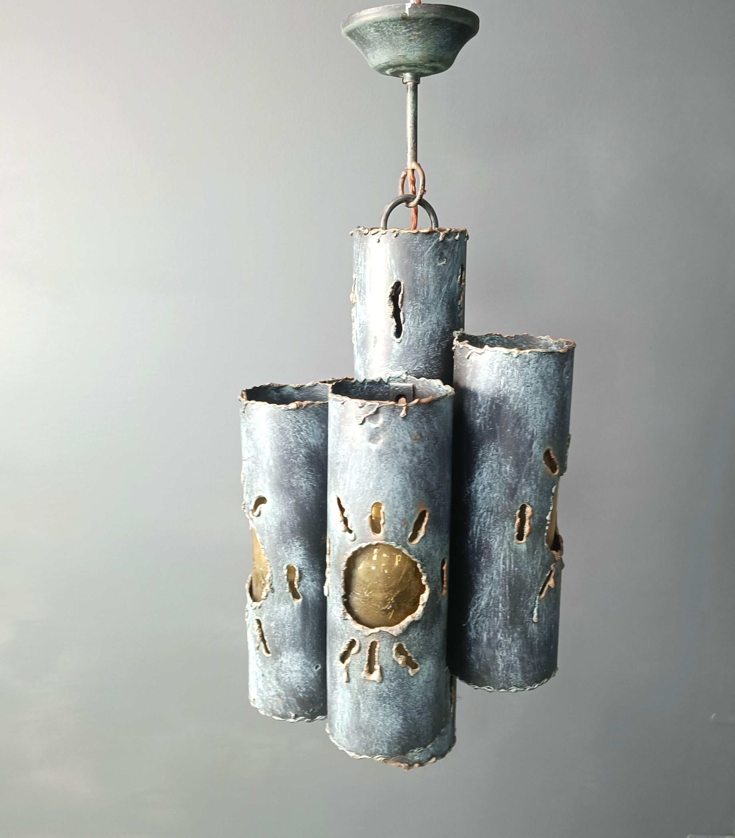 Brutalist chandelier, 1960s 5
