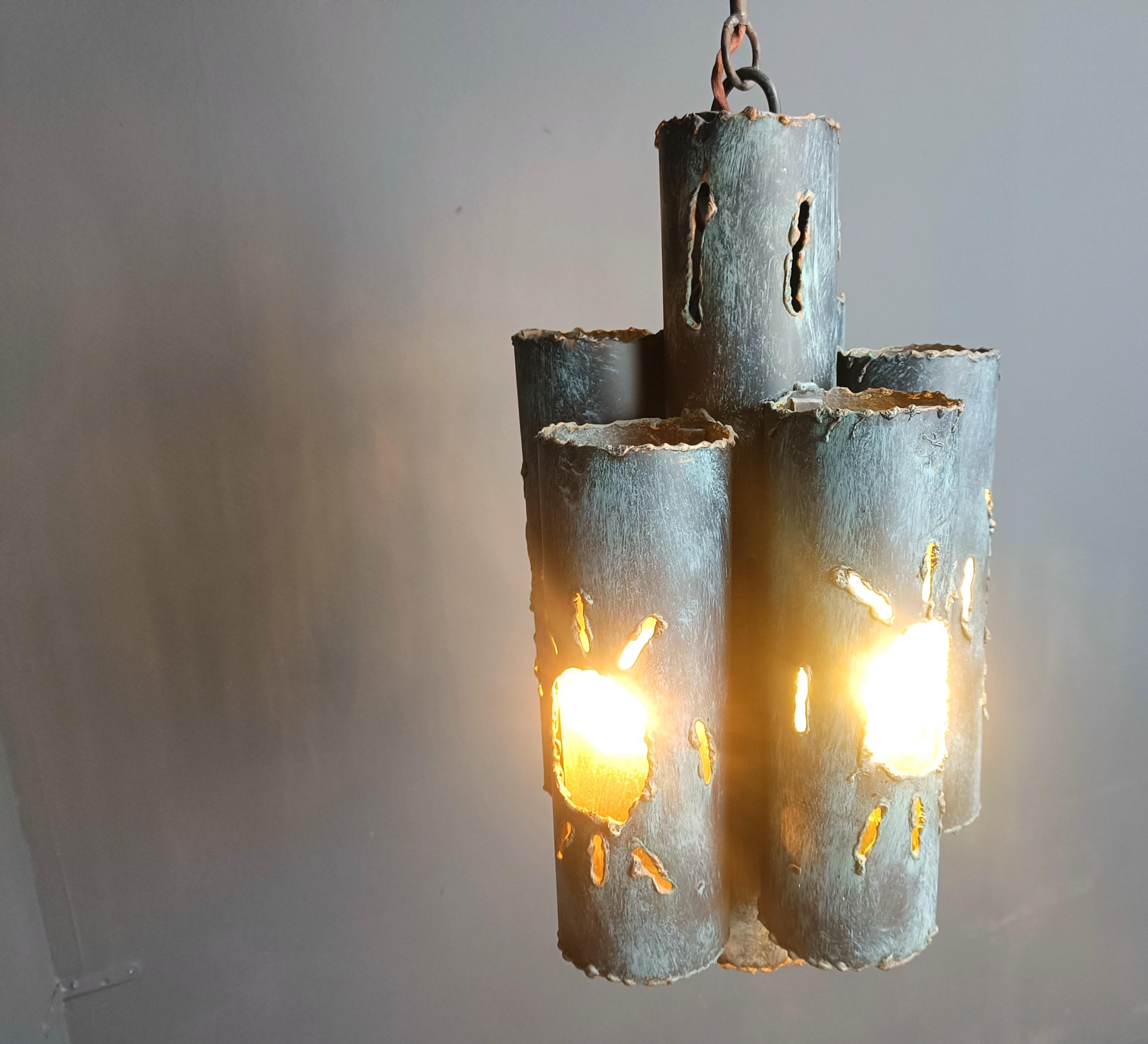 Brutalist chandelier, 1960s In Good Condition In Leuven, Vlaams Gewest