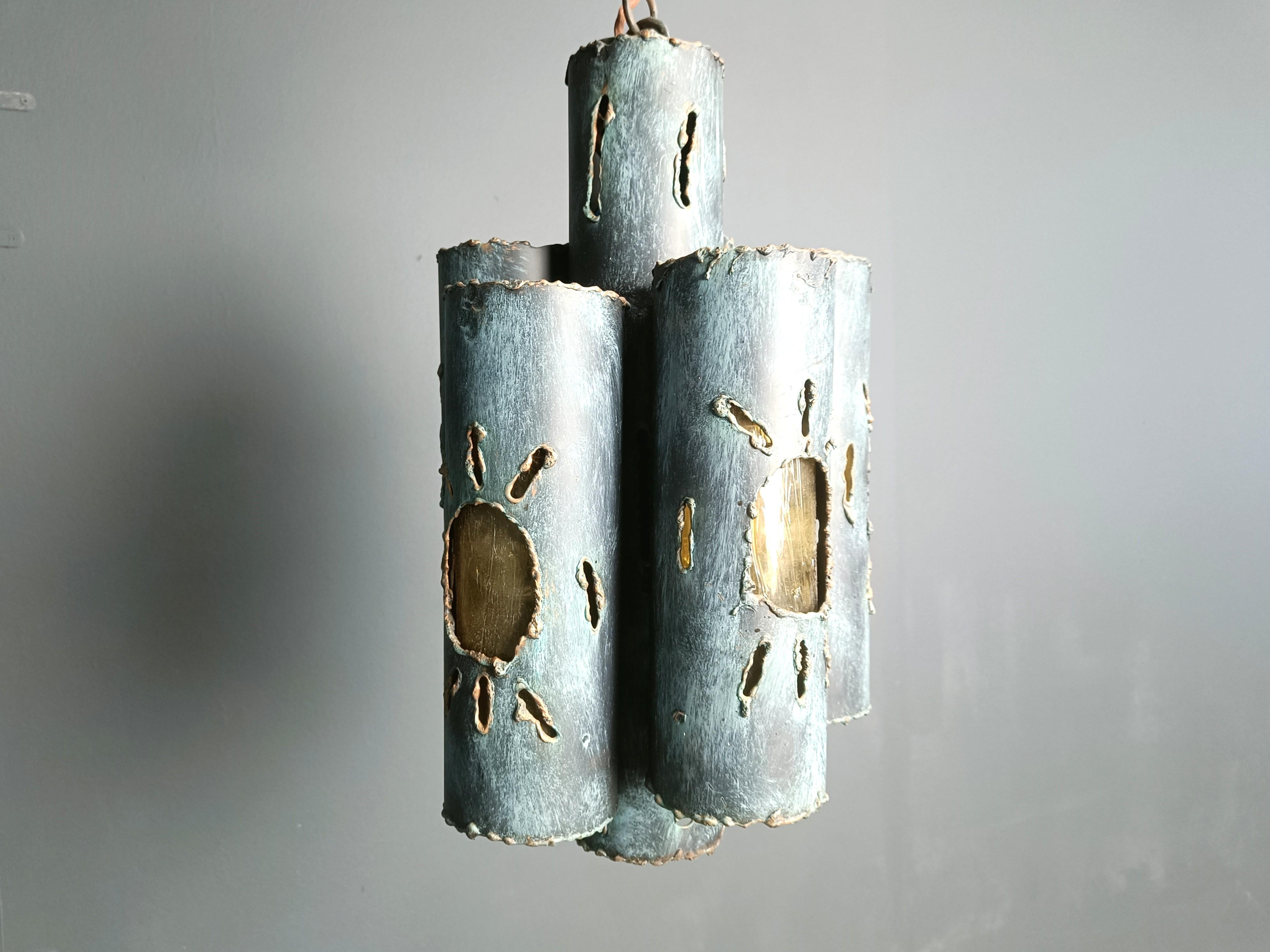 Brutalist chandelier, 1960s 2