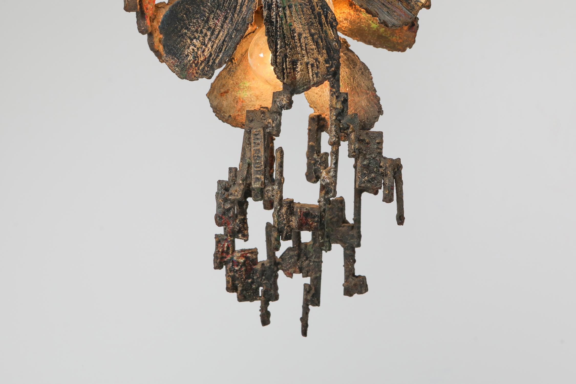 Late 20th Century Brutalist Chandelier by Salvino Marsura, Italy, 1970s