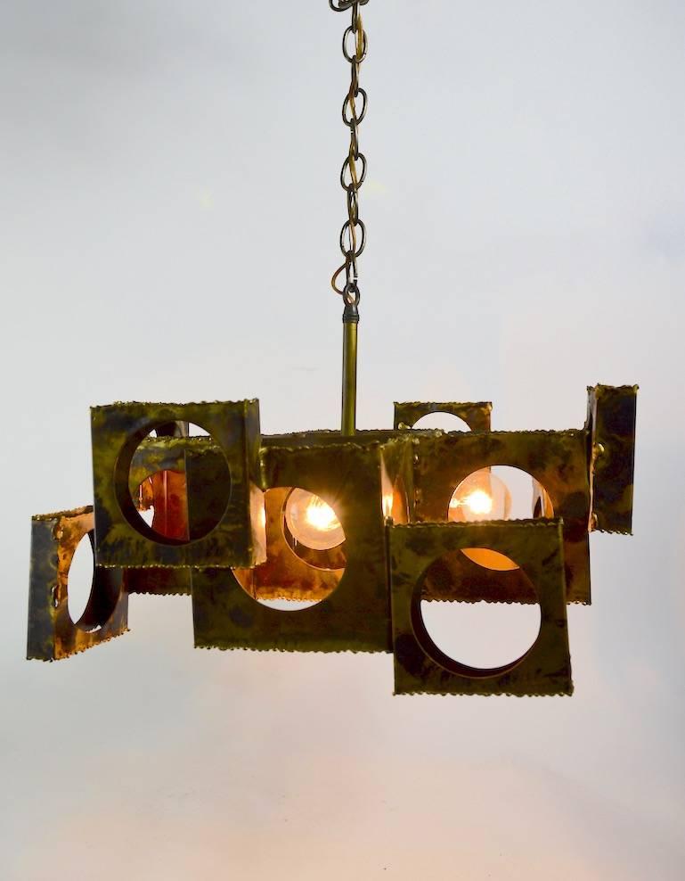 Brutalist Chandelier by Tom Greene 1