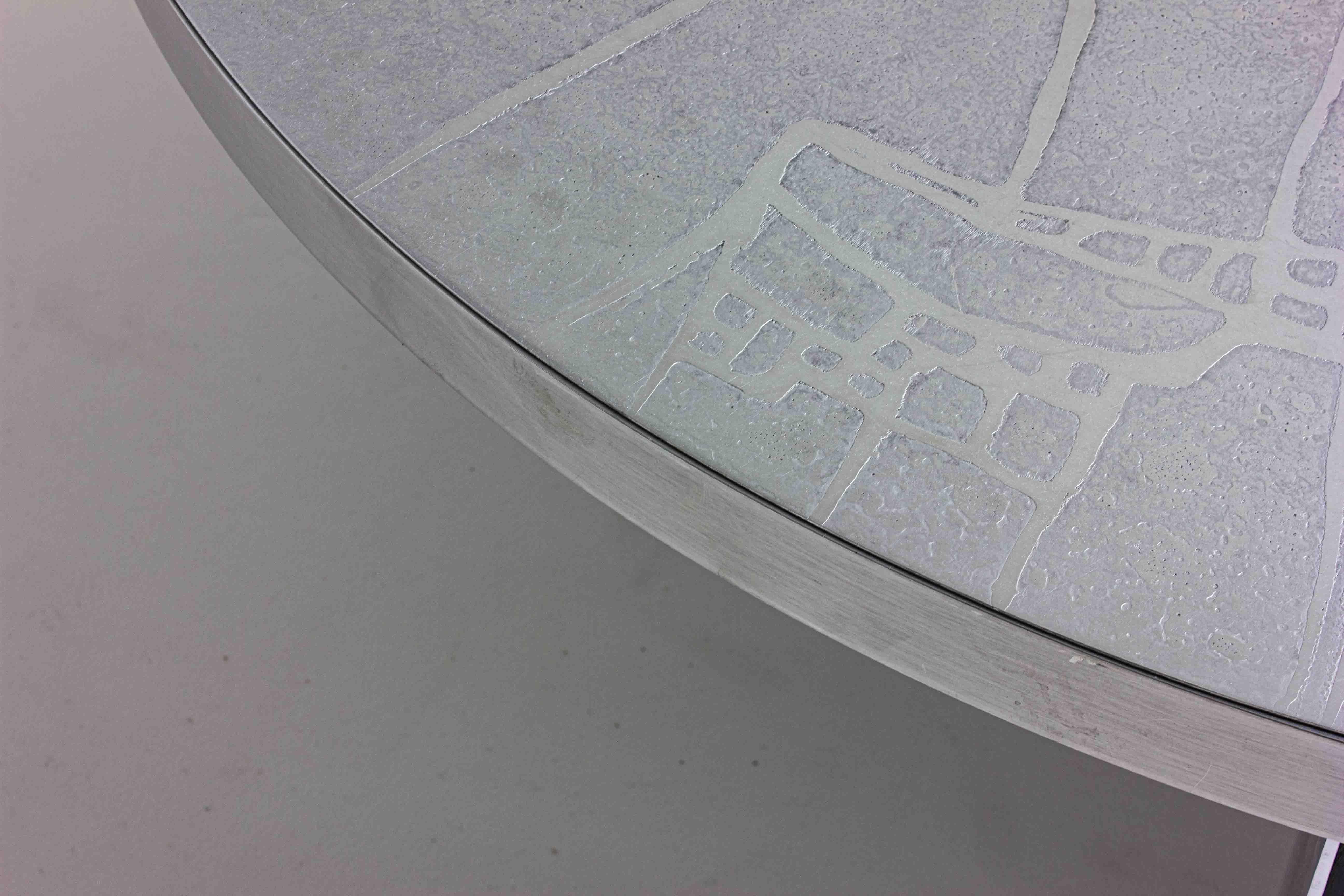 Brutalist chrome etched coffee table by Heinz Lilienthal, 1960s For Sale 3