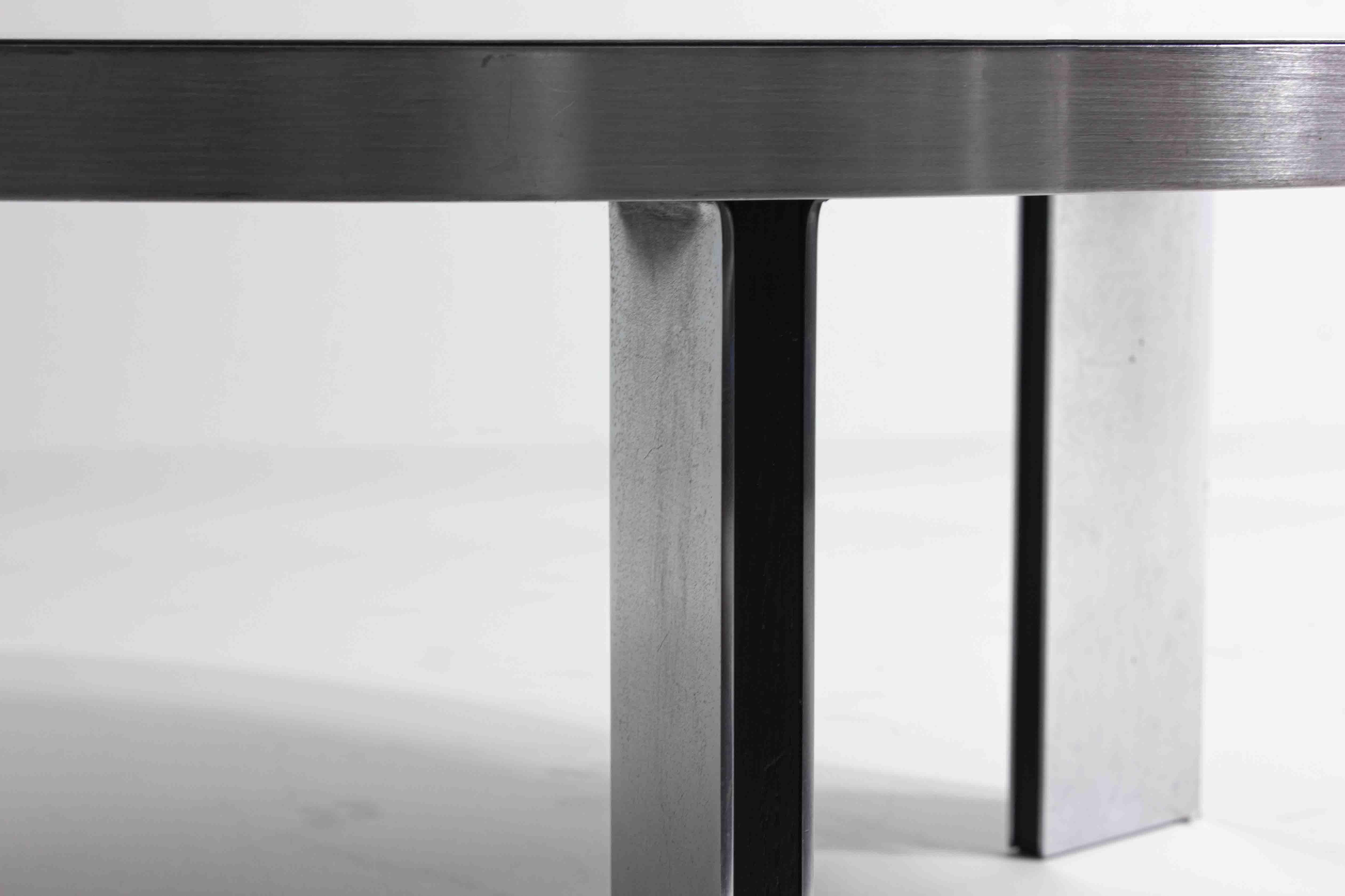 Brutalist chrome etched coffee table by Heinz Lilienthal, 1960s For Sale 4