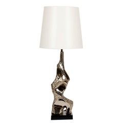 Brutalist Chrome Lamp By Richard Barr, Laurel Lamp Co.
