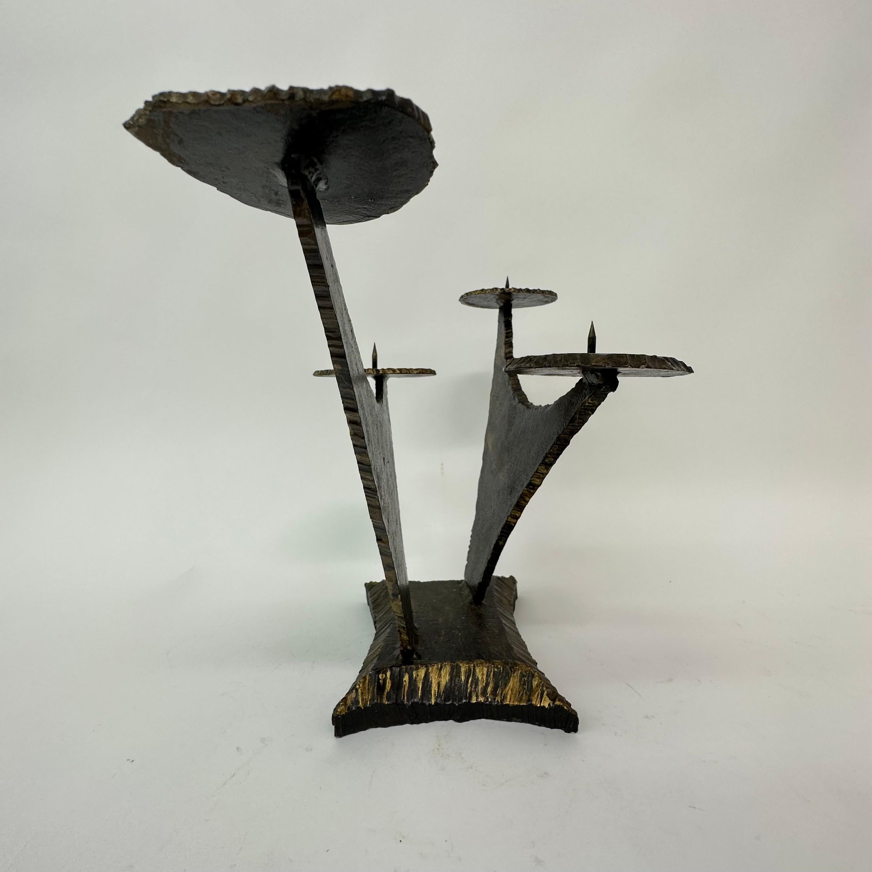 Brutalist church bronze candle stick , 1970’s For Sale 9