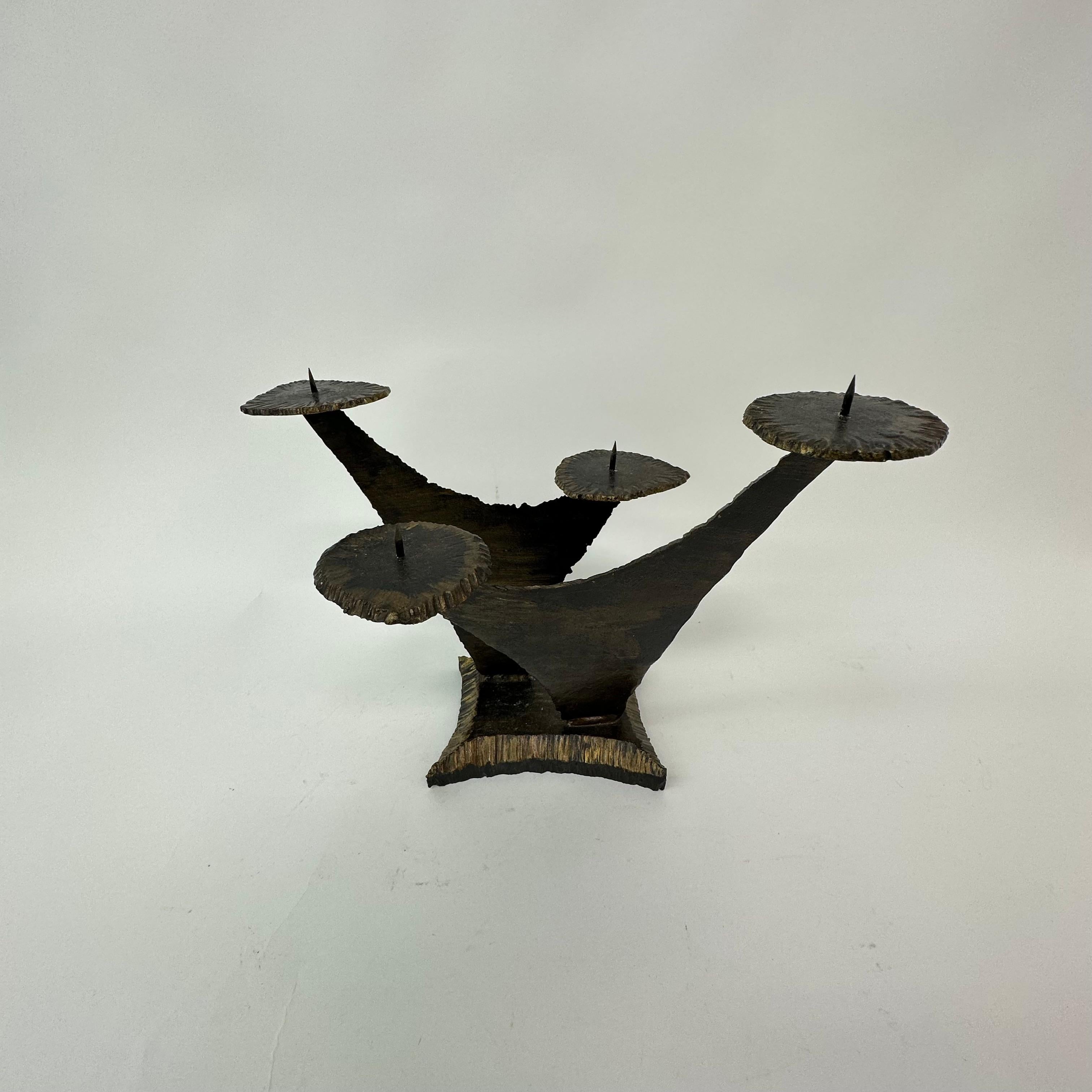 Late 20th Century Brutalist church bronze candle stick , 1970’s For Sale