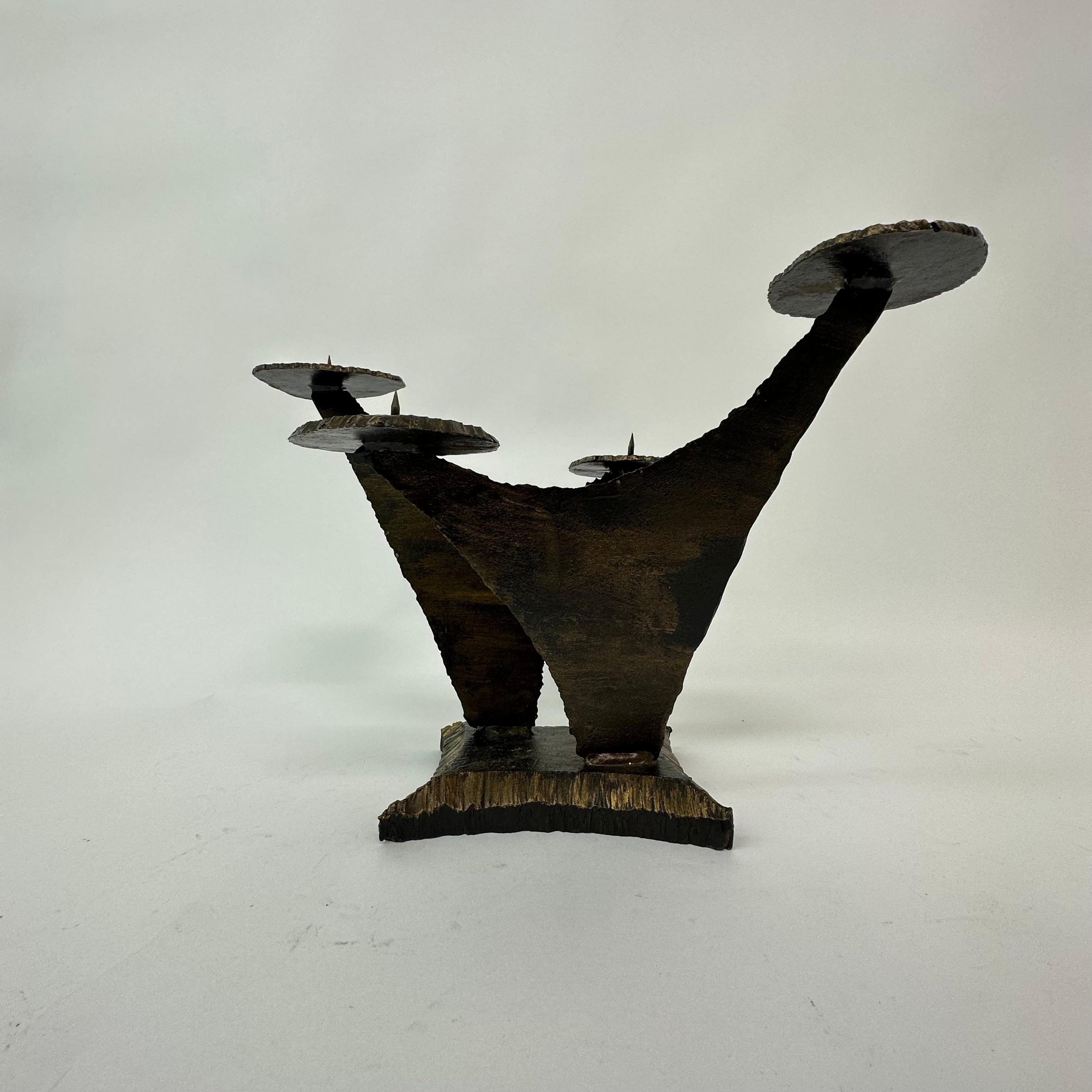 Brutalist church bronze candle stick , 1970’s For Sale 2