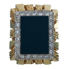 Brutalist Cocktail Ring with Interchangeable Stone Tops