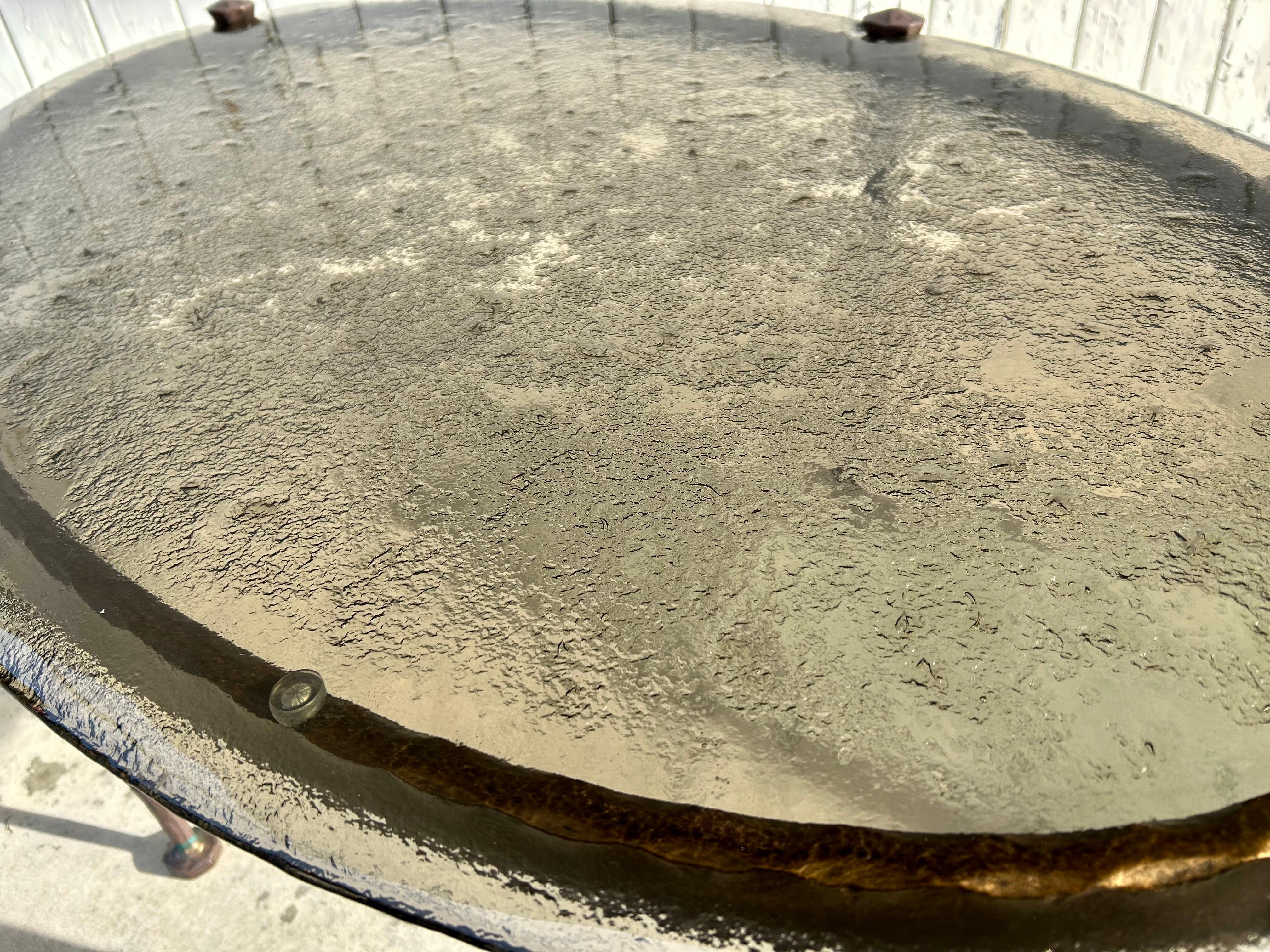 Table basse brutaliste en bronze et verre moulé par Lothar Klute, Allemagne, années 1990 en vente 5