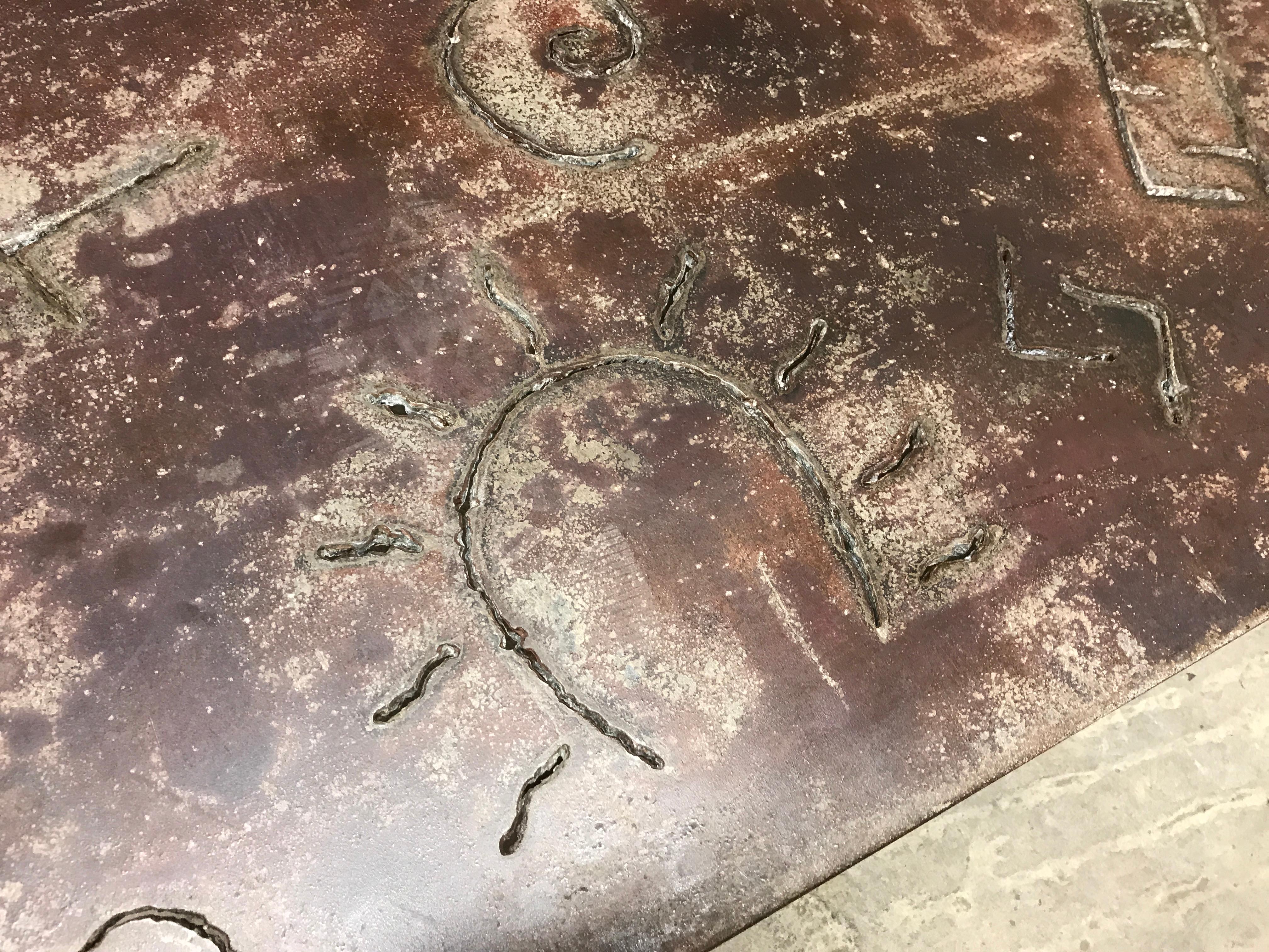 Cut Steel Brutalist Coffee Table by Mecibah, 1996