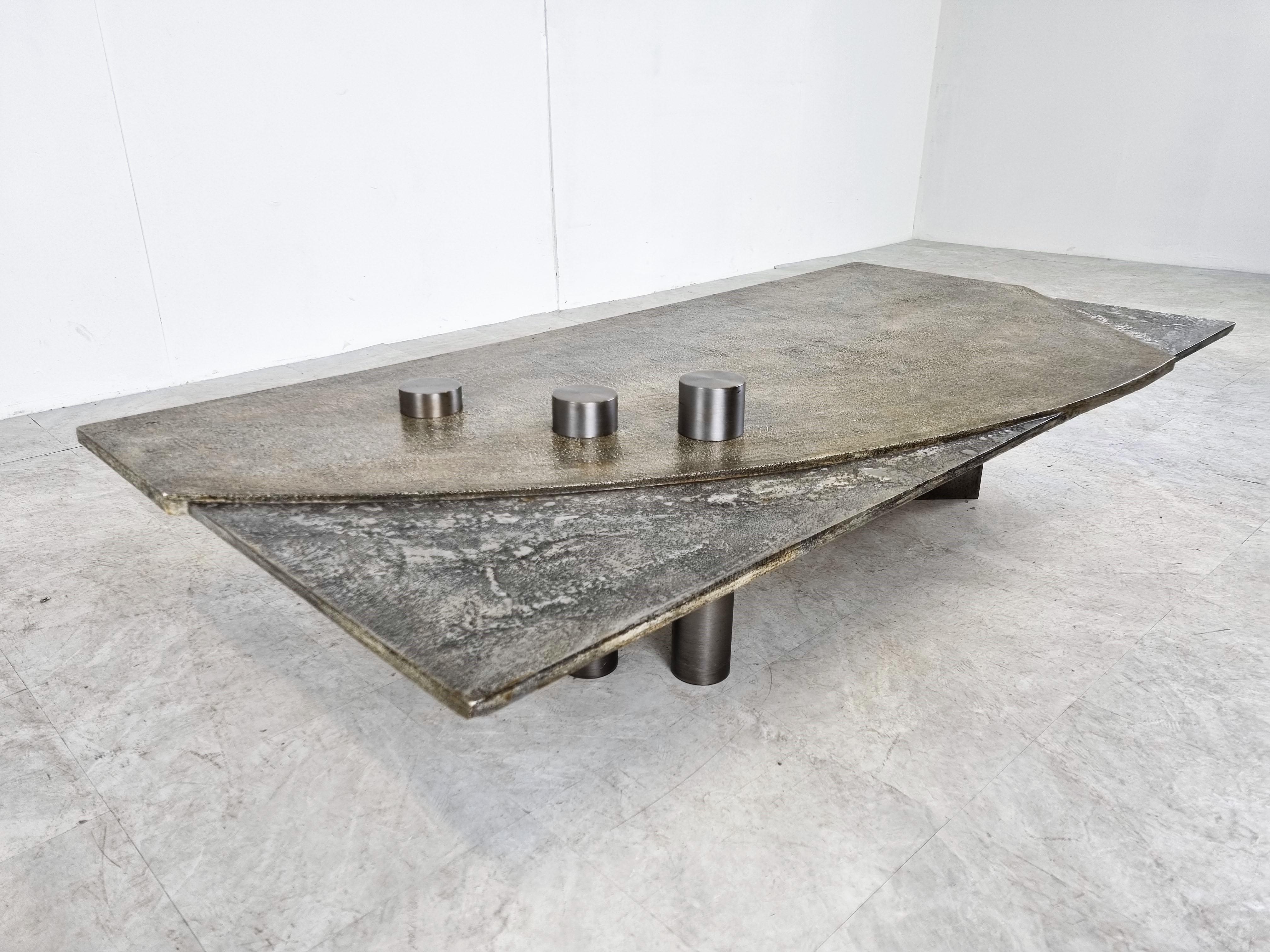 Brutalist Coffee Table by Pia Manu, 1970s For Sale 4