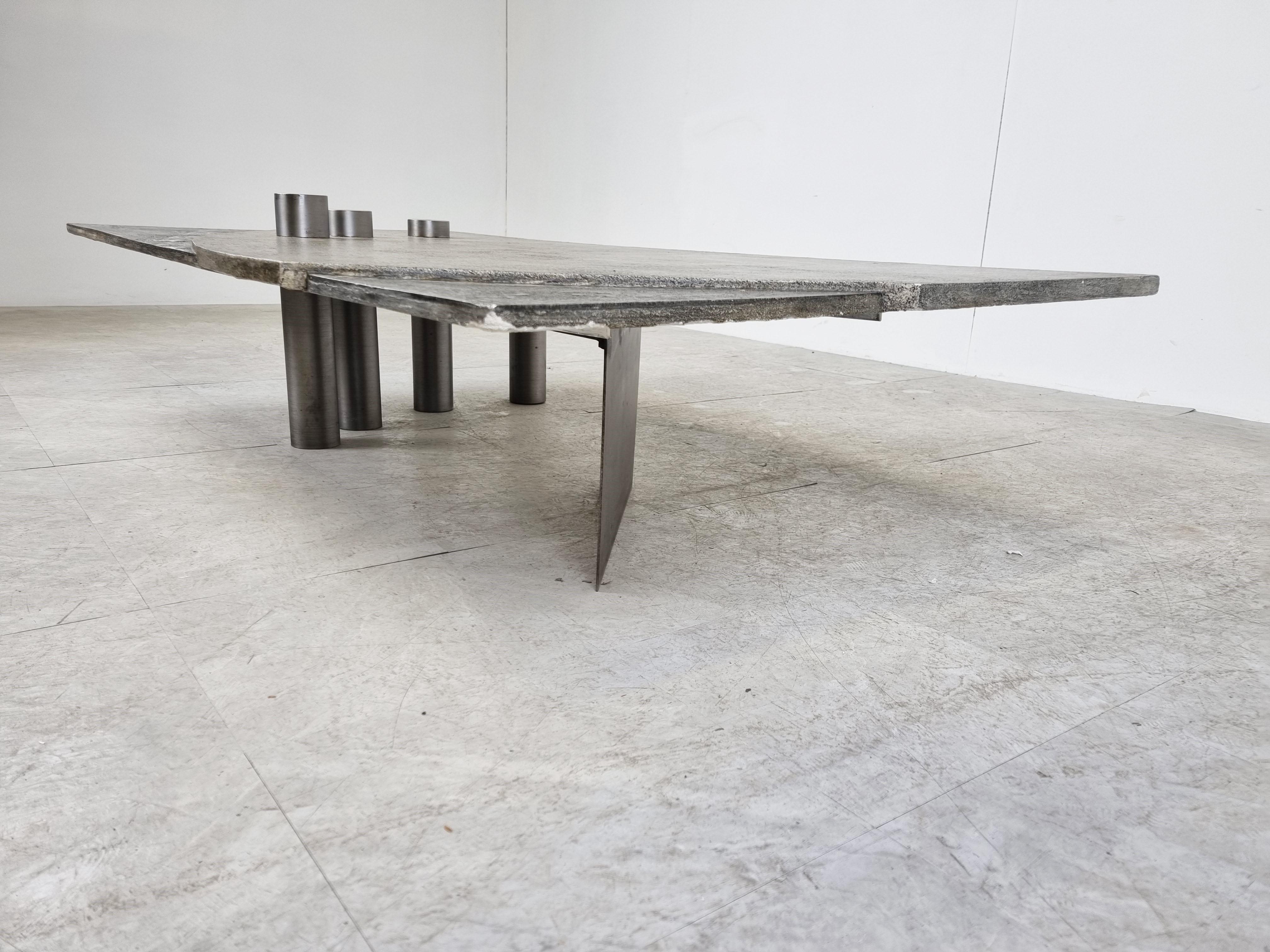 Brutalist Coffee Table by Pia Manu, 1970s For Sale 8