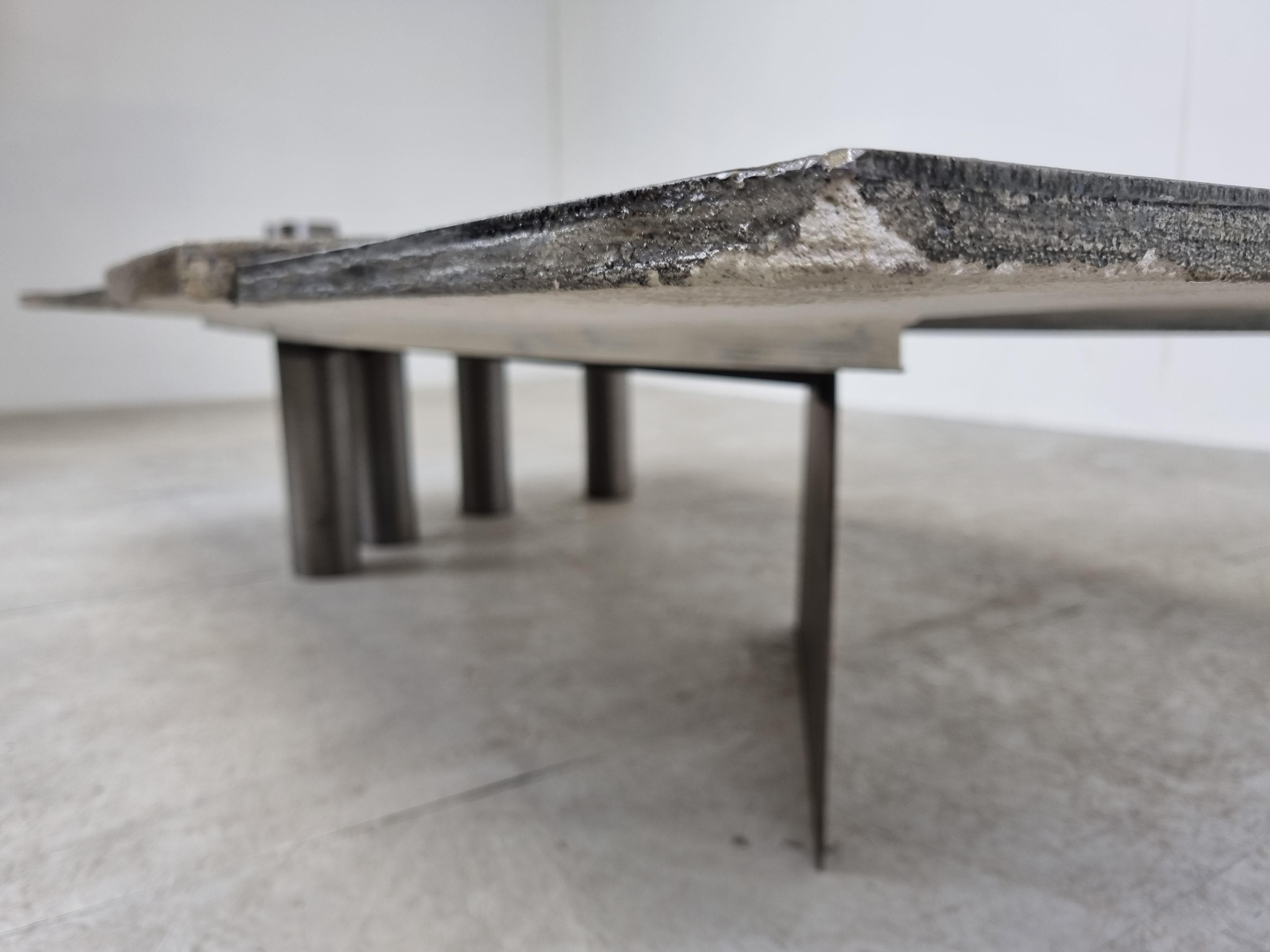 Brutalist Coffee Table by Pia Manu, 1970s For Sale 9