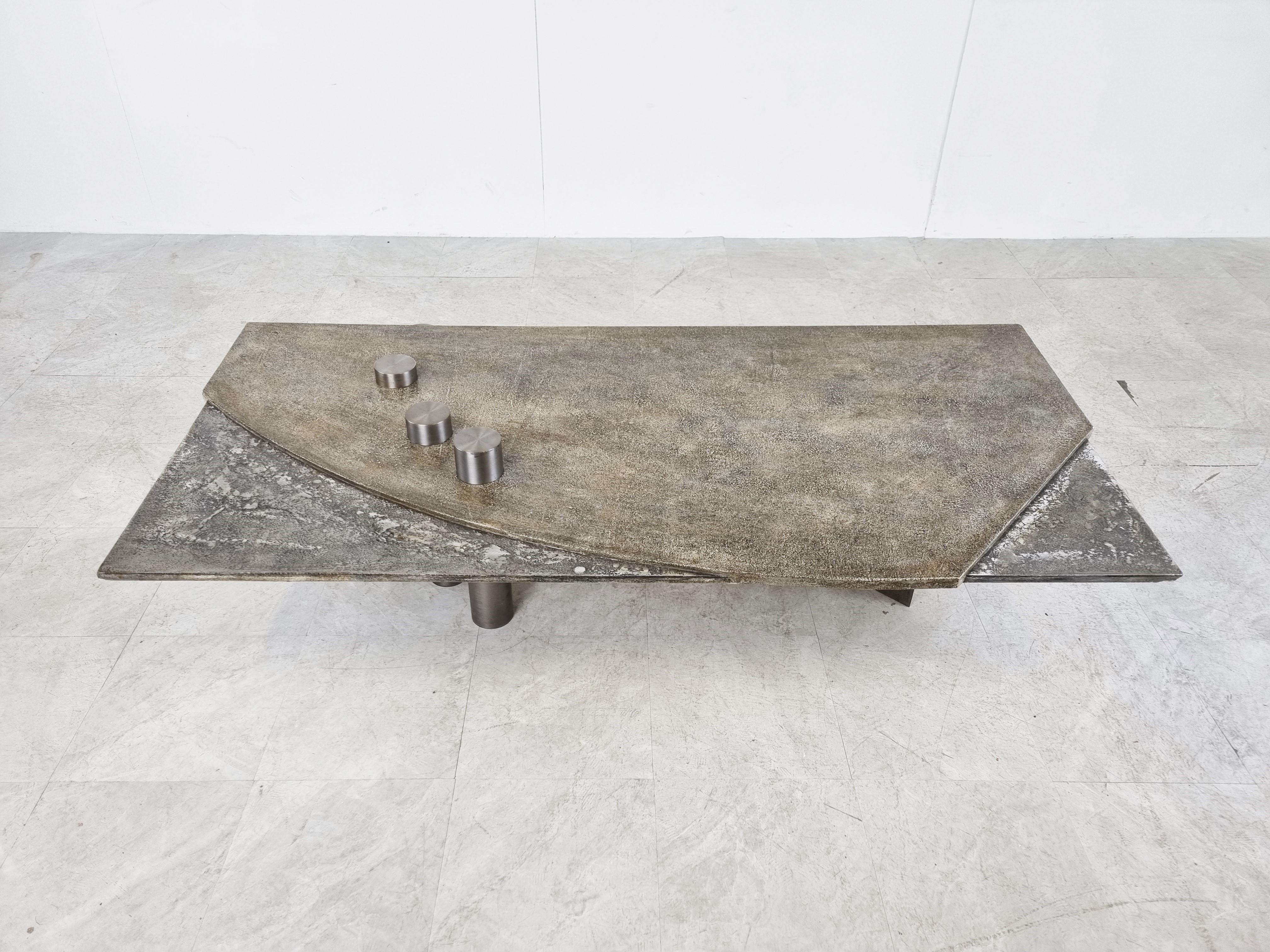 Belgian Brutalist Coffee Table by Pia Manu, 1970s For Sale