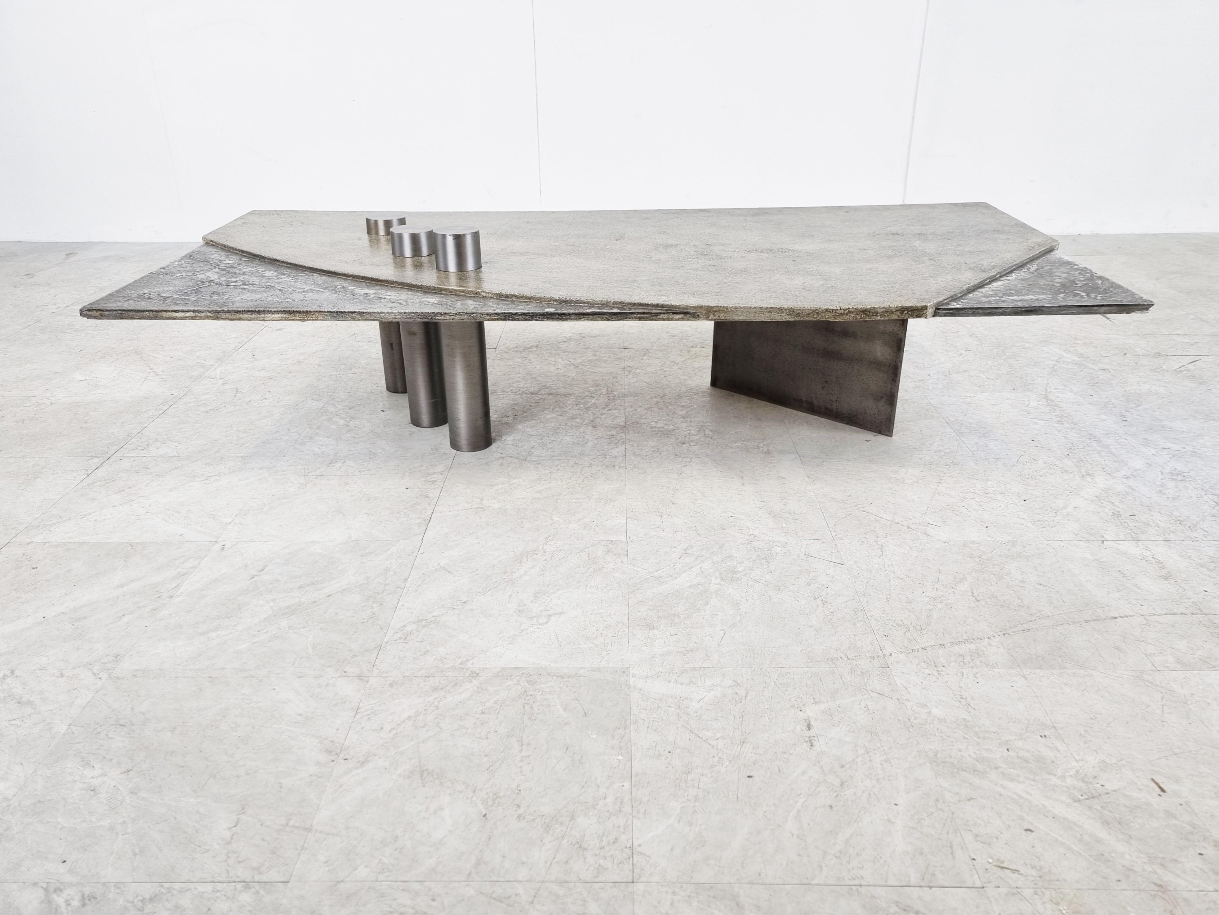 Brutalist Coffee Table by Pia Manu, 1970s In Good Condition For Sale In HEVERLEE, BE