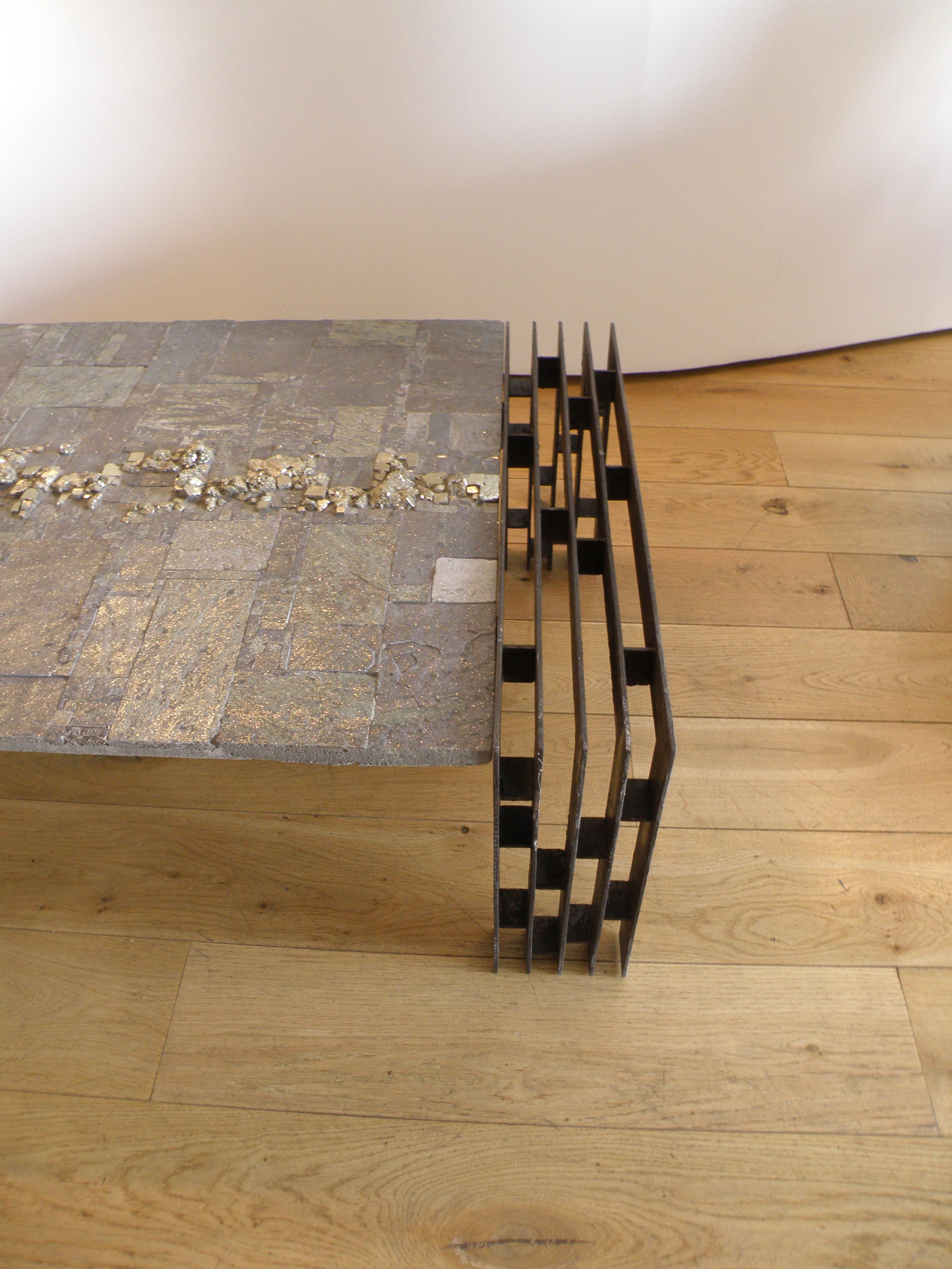 Brutalist Coffee Table by Pia Manu, 1970s For Sale 1