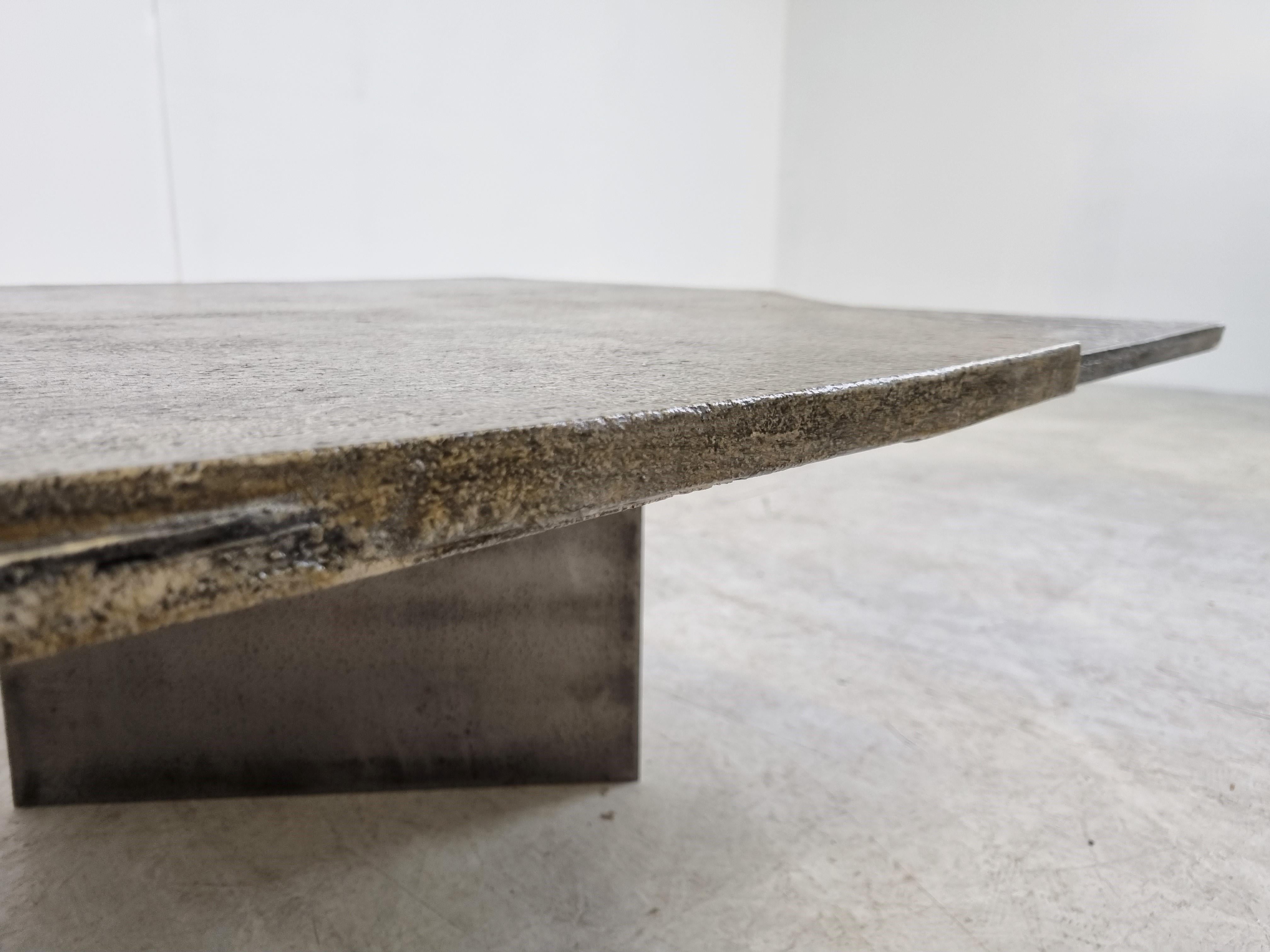 Brutalist Coffee Table by Pia Manu, 1970s For Sale 2