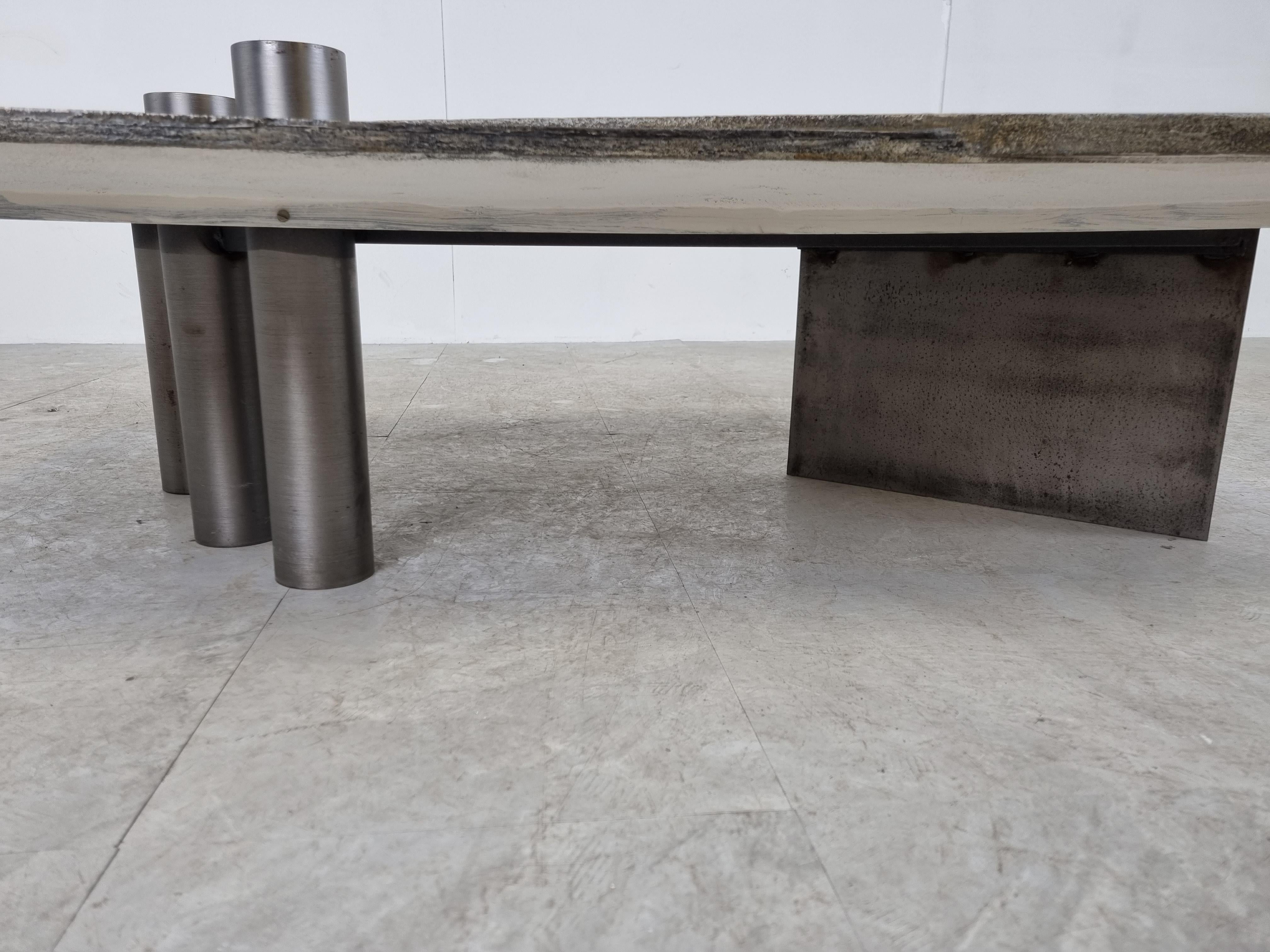 Brutalist Coffee Table by Pia Manu, 1970s For Sale 3