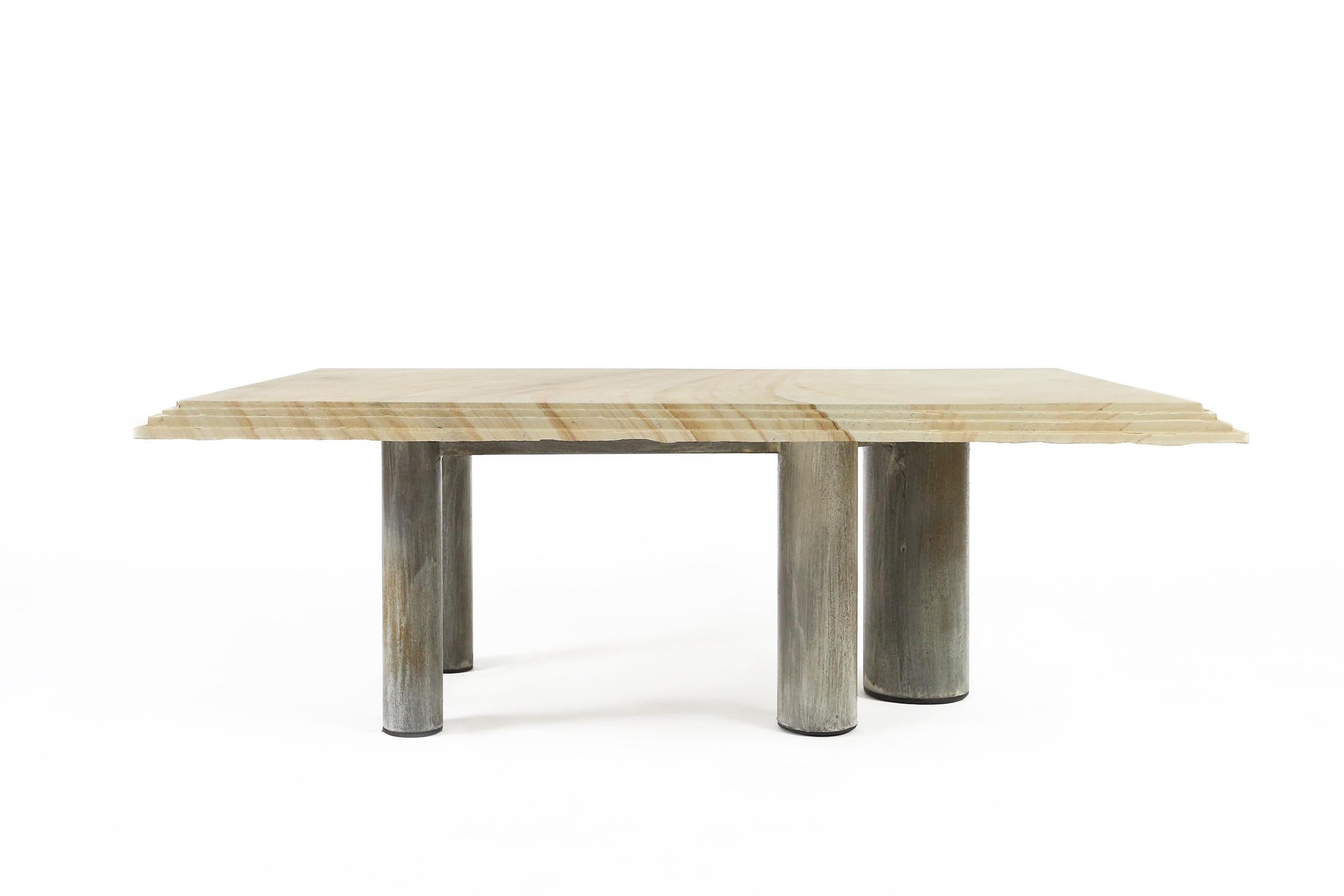 Beautifull Brutalist coffee table designed and made by the legendary Belgian design company Pia Manu.
Pia Manu is a workshop from Ingelmunster, Belgium where Jules Dewaele, and later his son Koen Dewaele worked during the 1960s until now, working