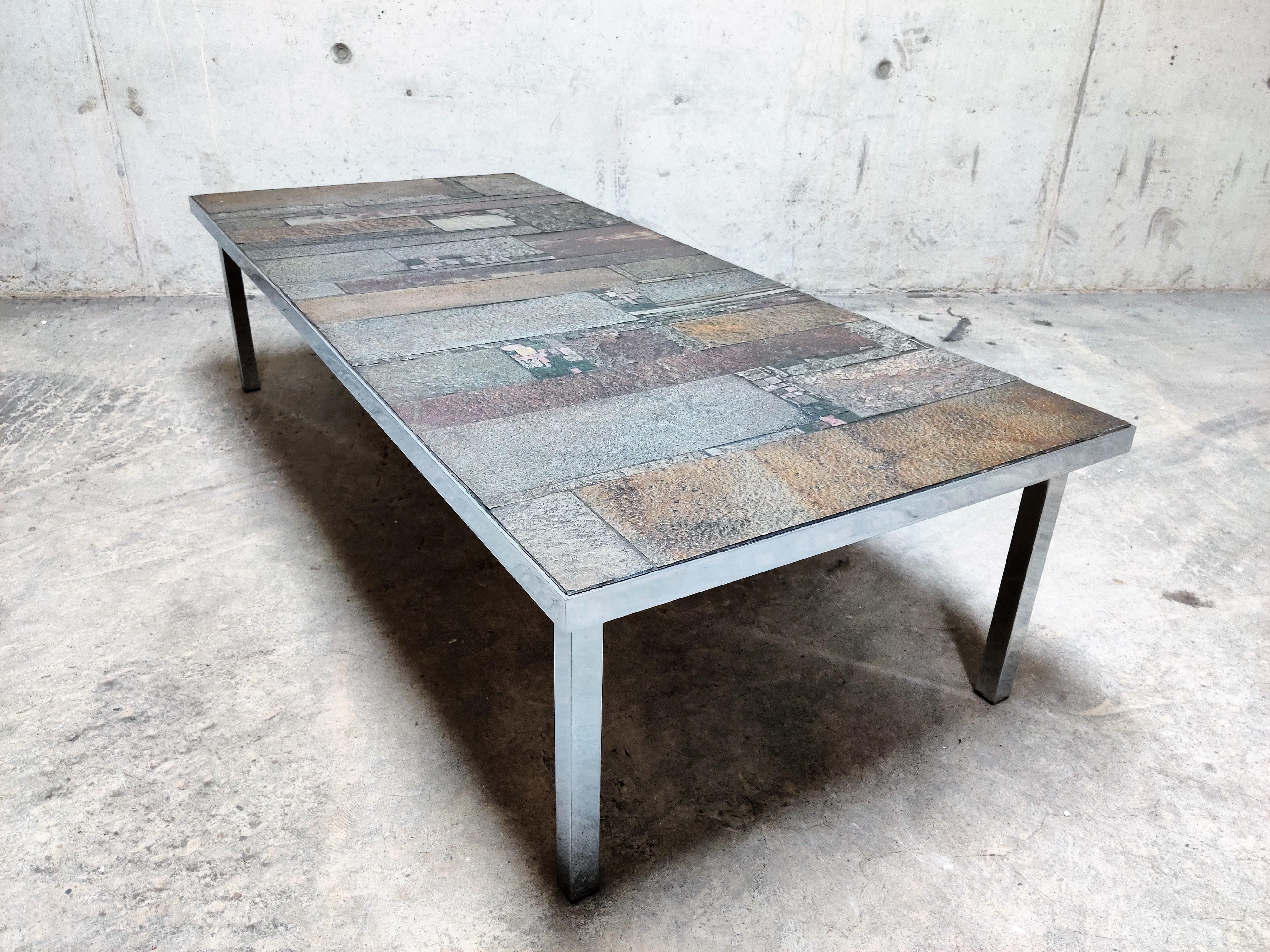 Brutalist Coffee Table by Pia Manu for Amphora, 1960s For Sale 4