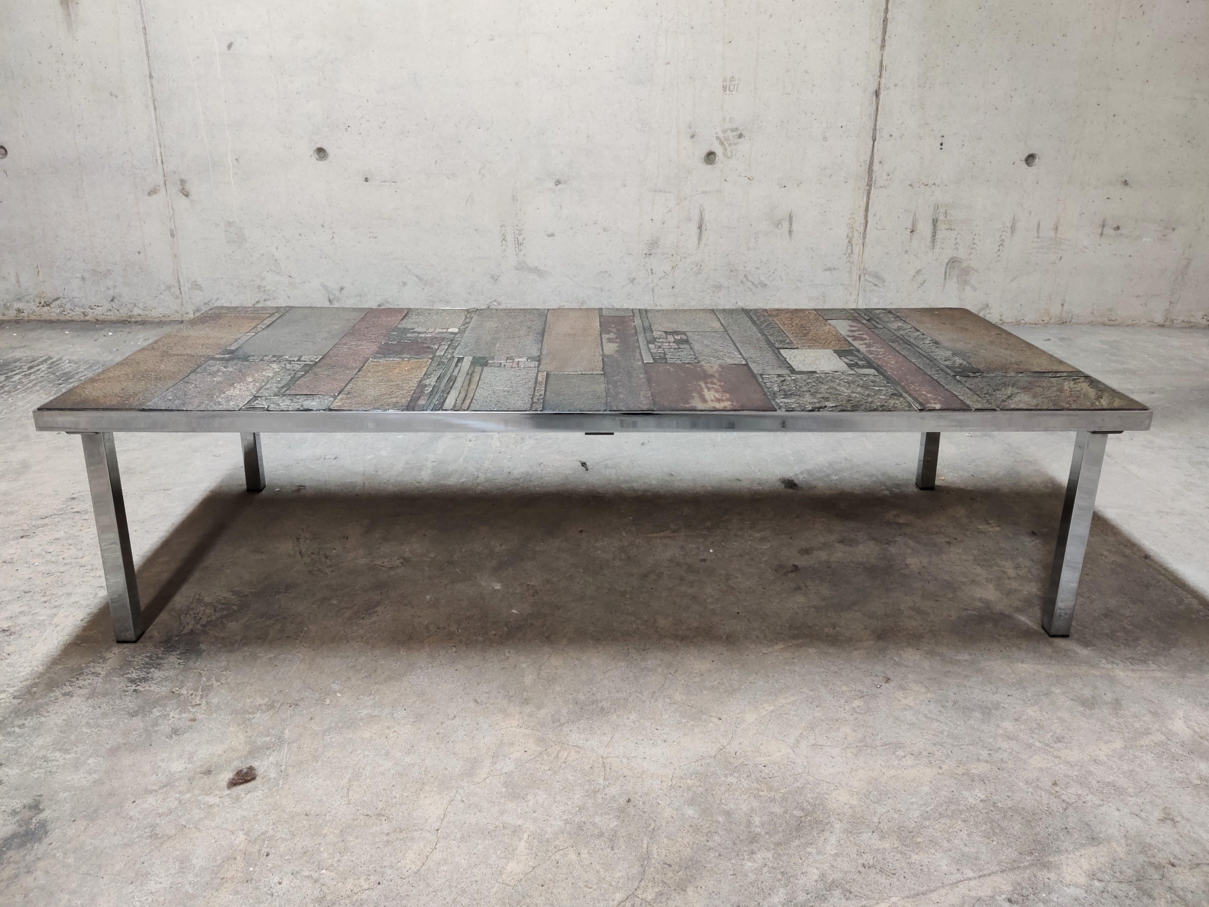Belgian Brutalist Coffee Table by Pia Manu for Amphora, 1960s For Sale