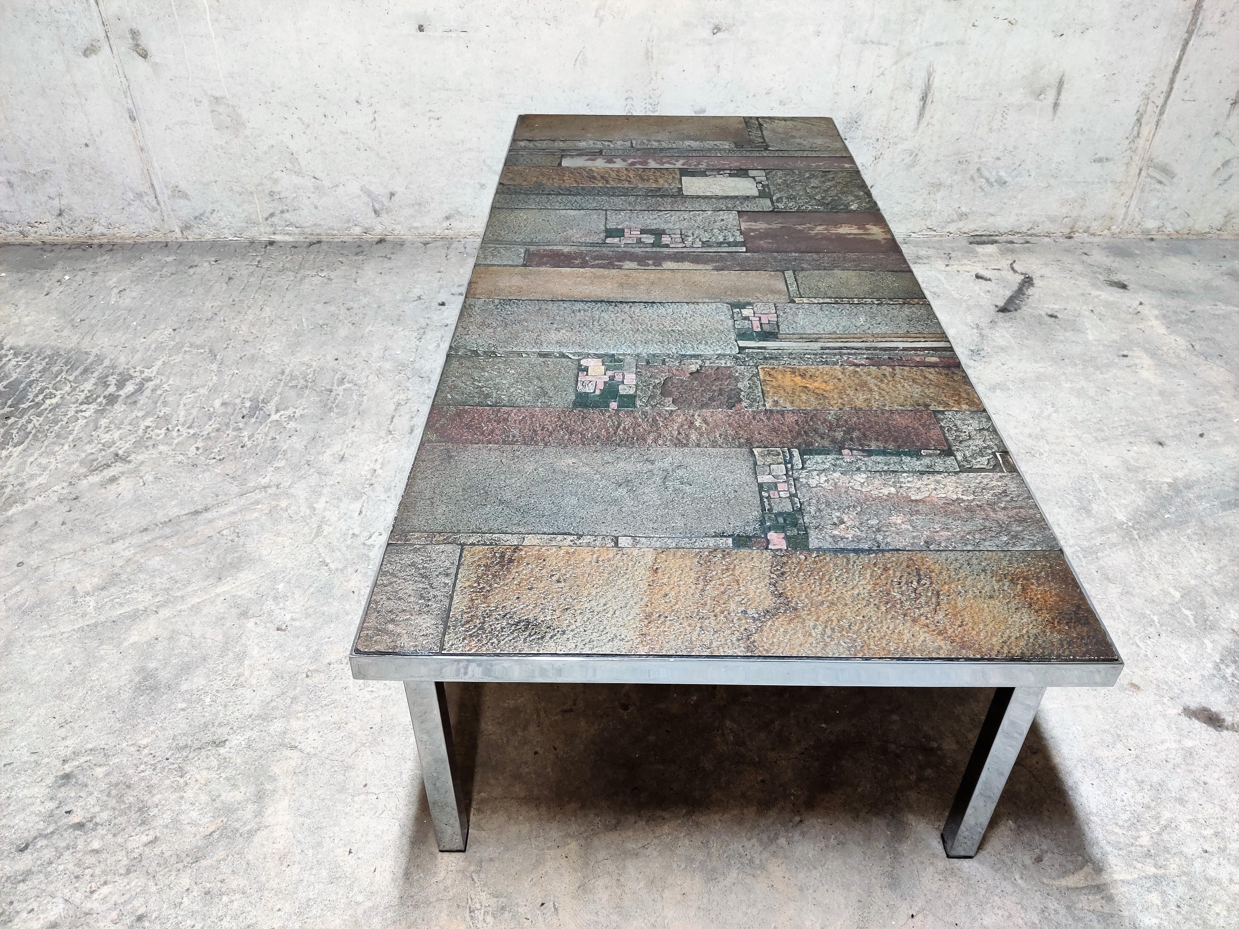 Brutalist Coffee Table by Pia Manu for Amphora, 1960s For Sale 2