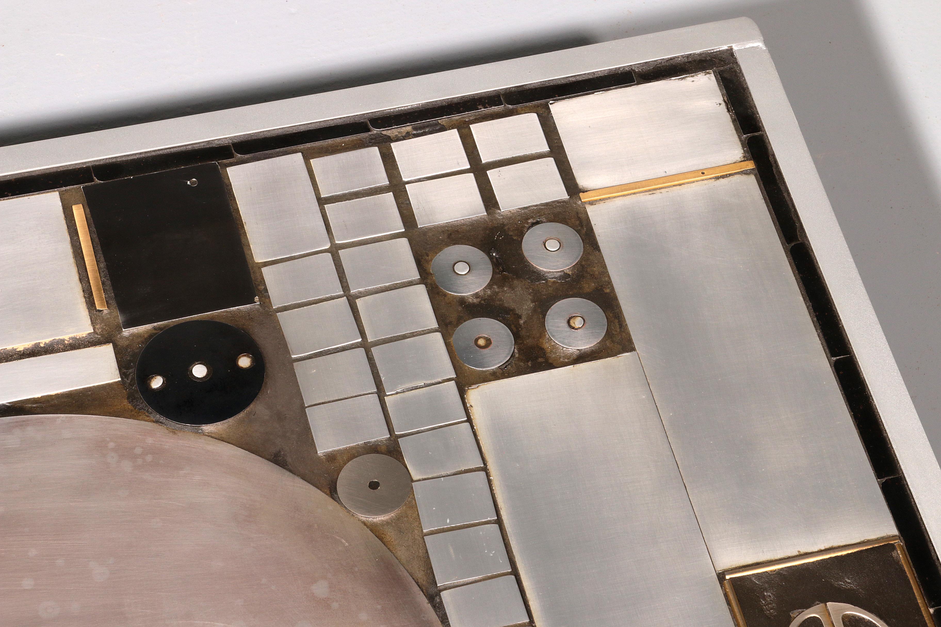 Metal Brutalist coffee table by Raf Verjans For Sale