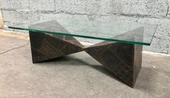 Brutalist Coffee Table for Directional, Paul Evans, 1970