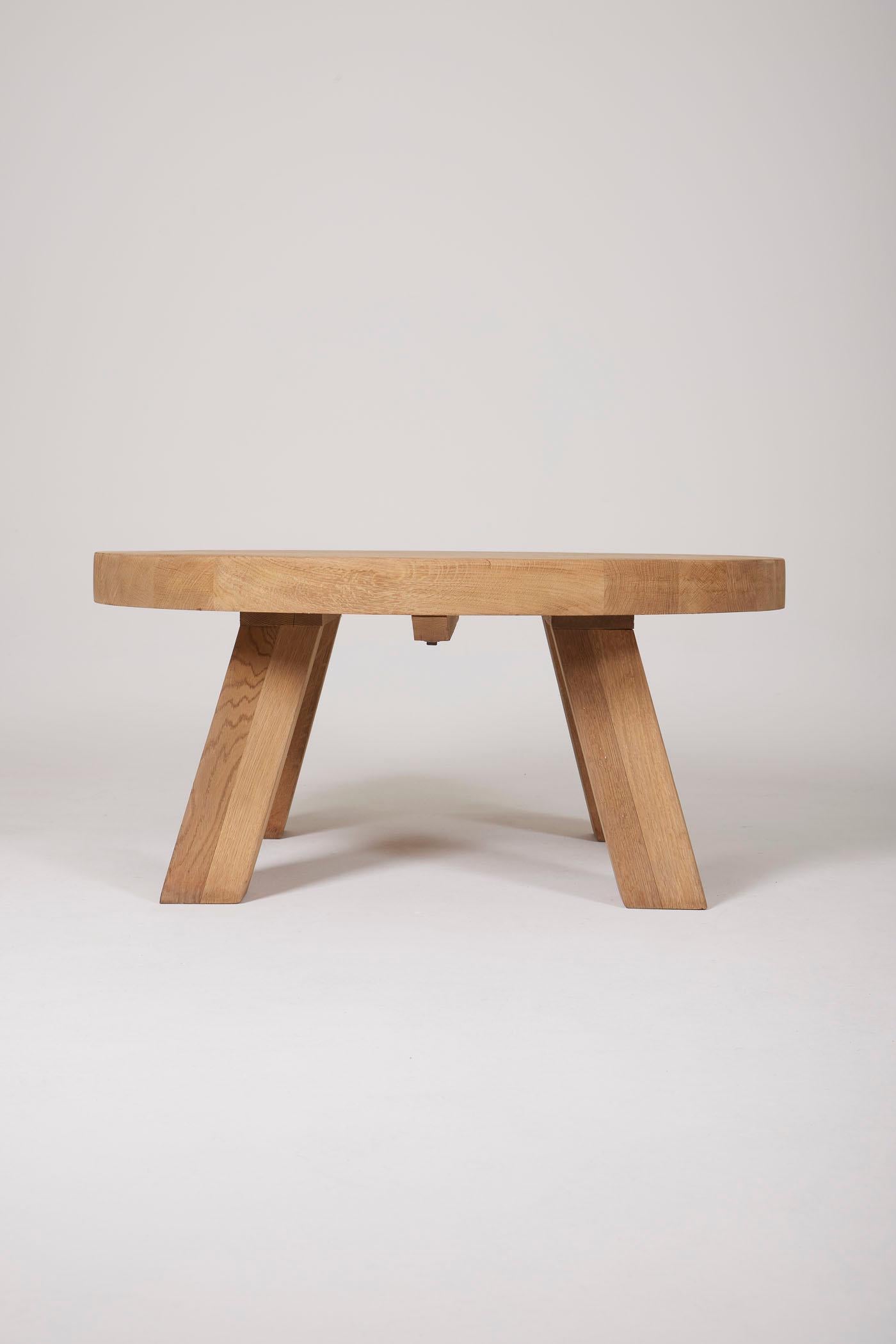 Table basse ronde en bois dans le style de Pierre Chapo. Très bon état.
DV316
