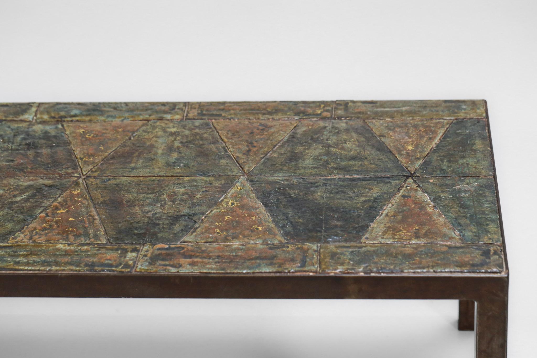Brutalist Coffee Table from the 1960s Made of Enameled Lava Stones French Design 1