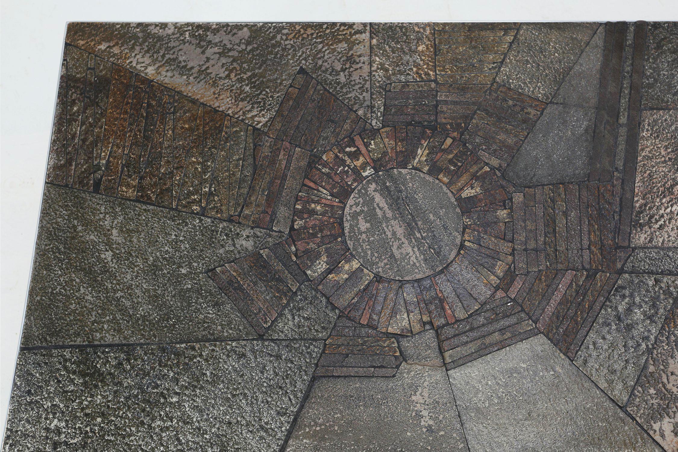 Brutalist Coffee Table Handmade and signed by Pia Manu, 1960s For Sale 5
