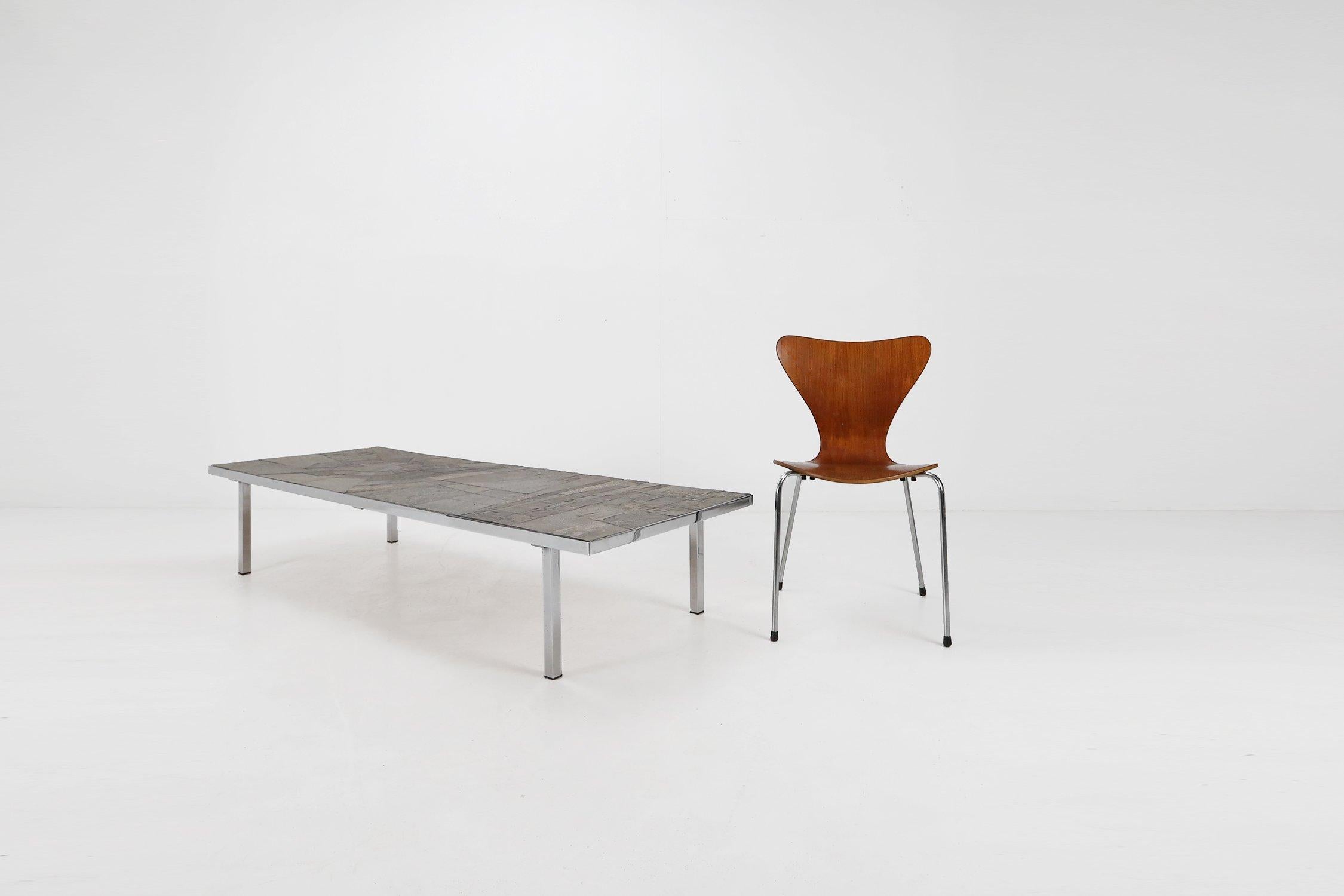 Brutalist Coffee Table Handmade and signed by Pia Manu, 1960s In Good Condition For Sale In Meulebeke, BE
