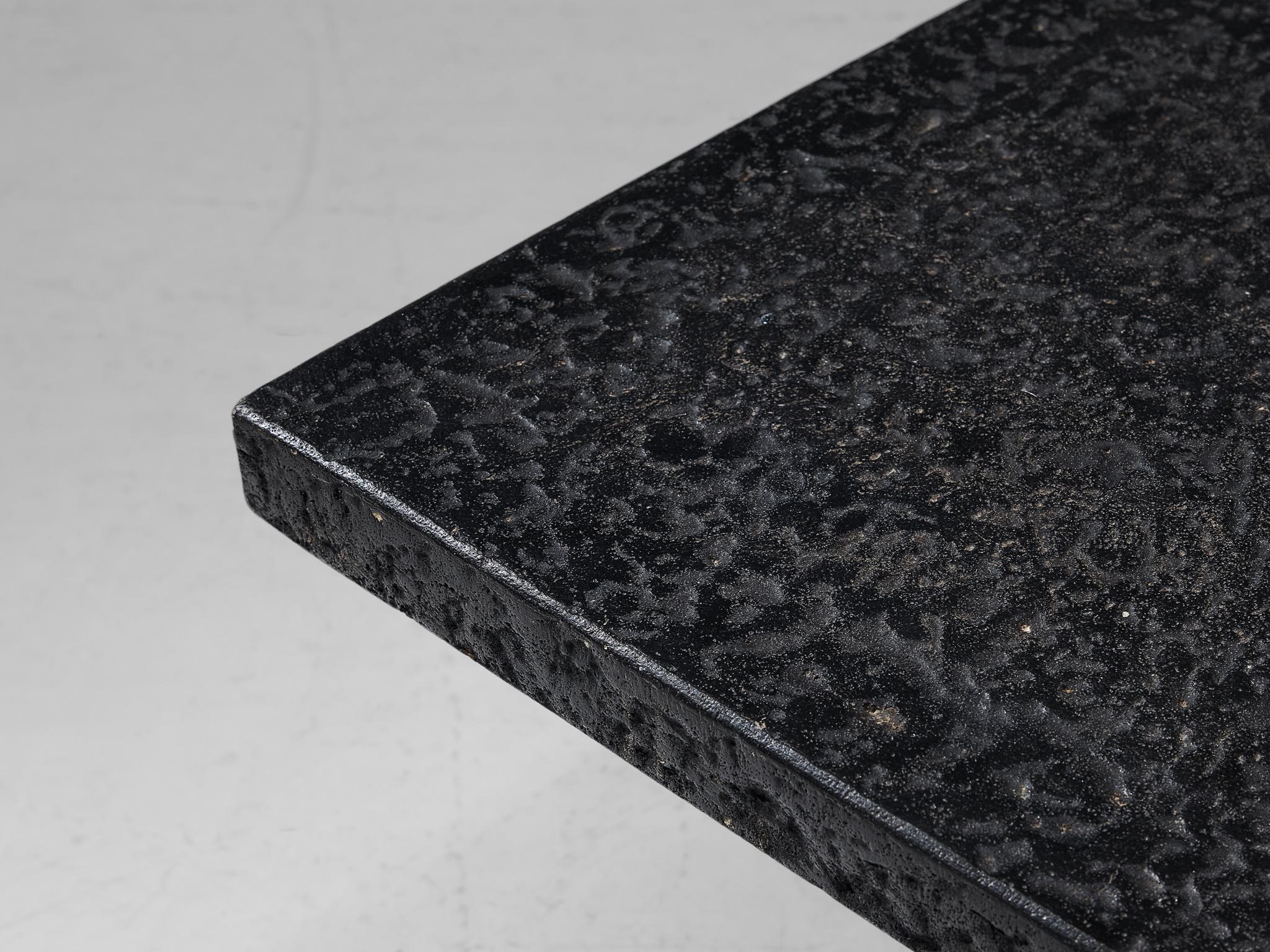 ruvidio black stone coffee table