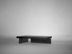 Brutalist Coffee Table in Solid Black European Oak - Hari by Mokko