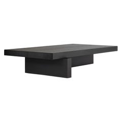 Brutalist Coffee Table in Solid Black European Oak - Hari by Mokko