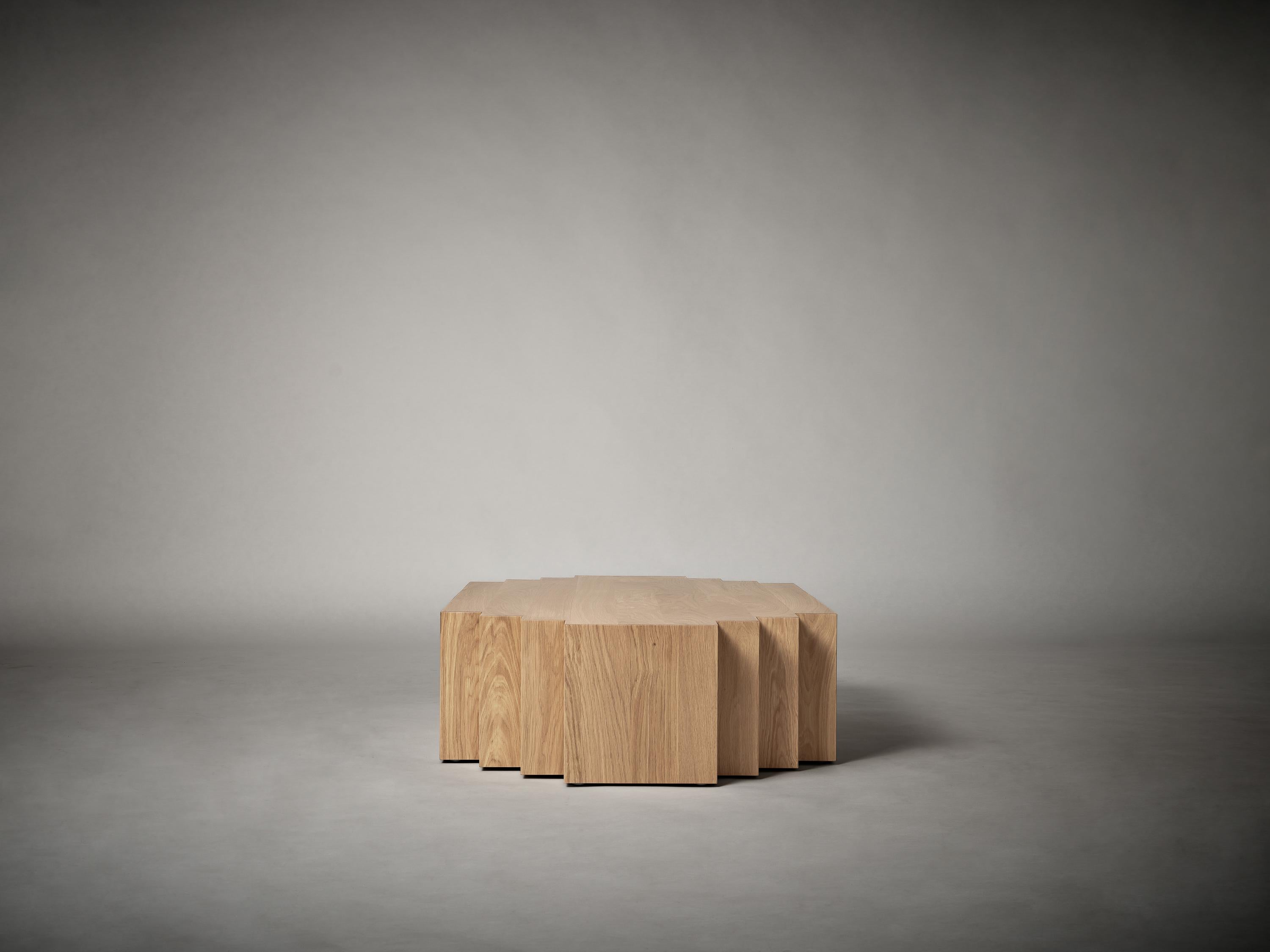 Dutch Brutalist Coffee Table in Solid Natural Light Oak - Brut by Mokko For Sale