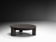 Brutalist Coffee Table in Stone-Look Resin with Organic Relief Top