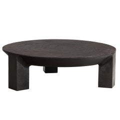 Brutalist Coffee Table in Stone-Look Resin with Organic Relief Top