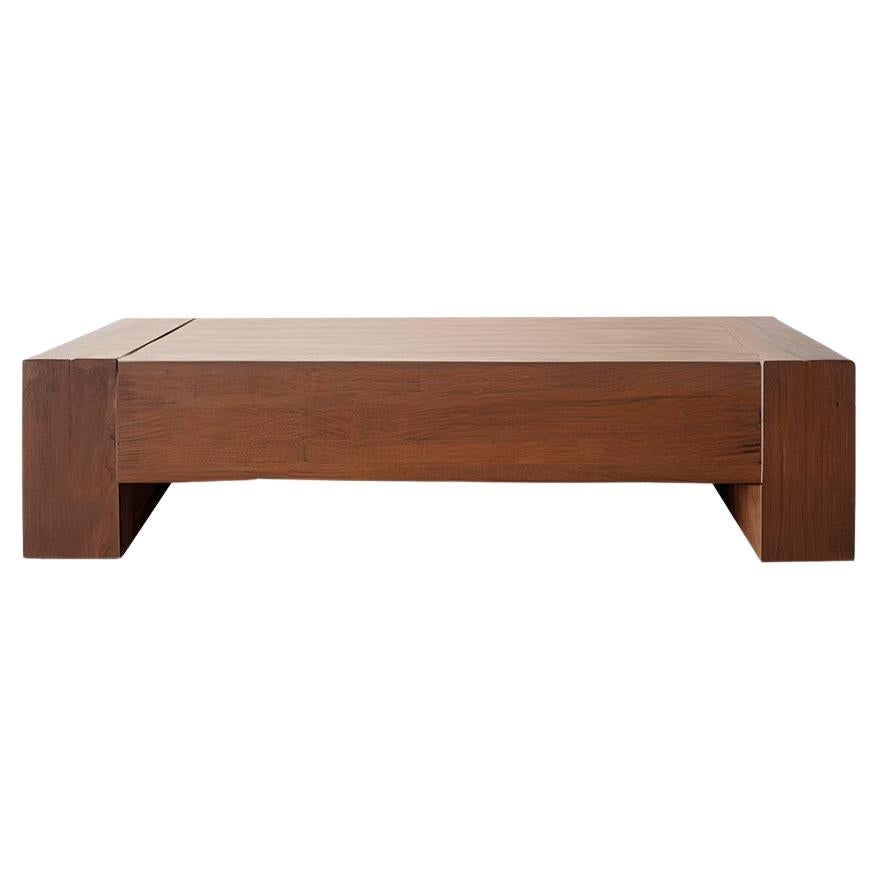 Brutalist Coffee Table, Minimal Old Wood Living Room Table, Elefante by NONO For Sale