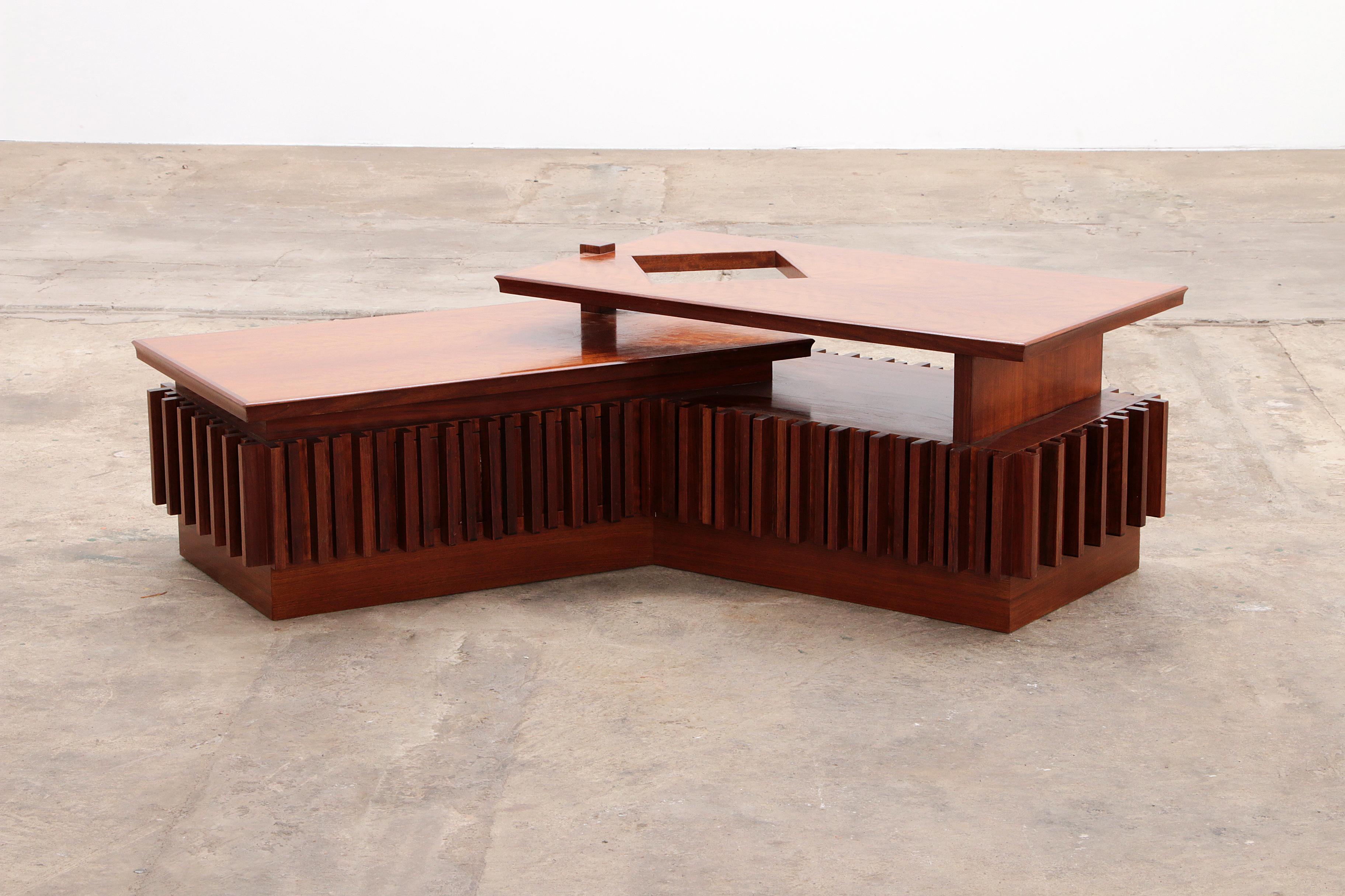 Discover the elegance and craftsmanship of the 70s with the Brutalist Coffee Table 