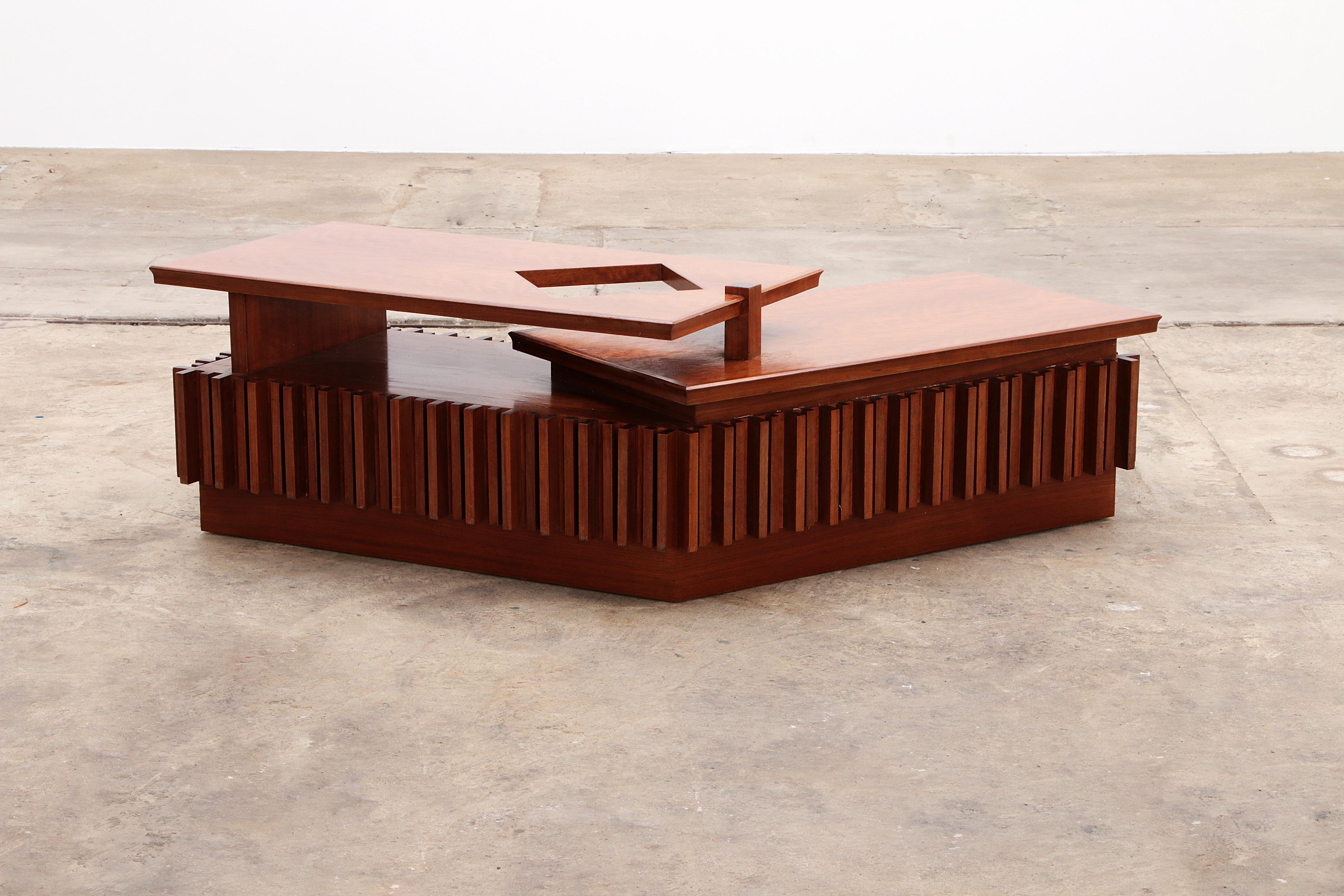 Italian Brutalist Coffee Table Norman by Luciano Frigerio  